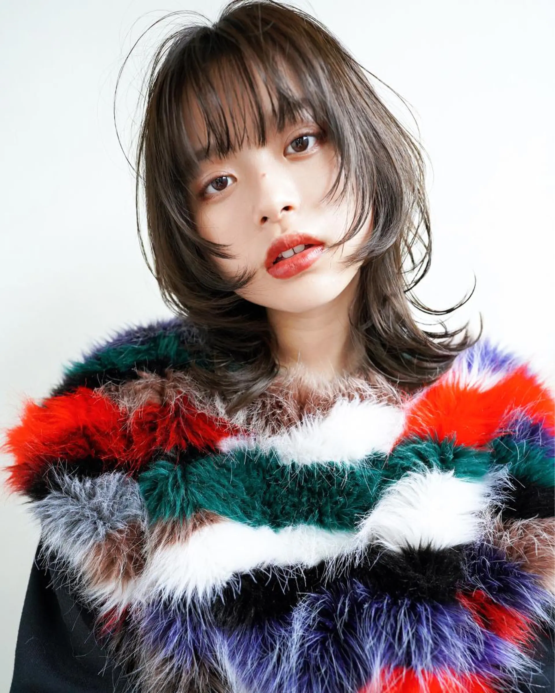 ミディアム カット トリートメント パーマ、髪質改善 菊地美月のヘアスタイル