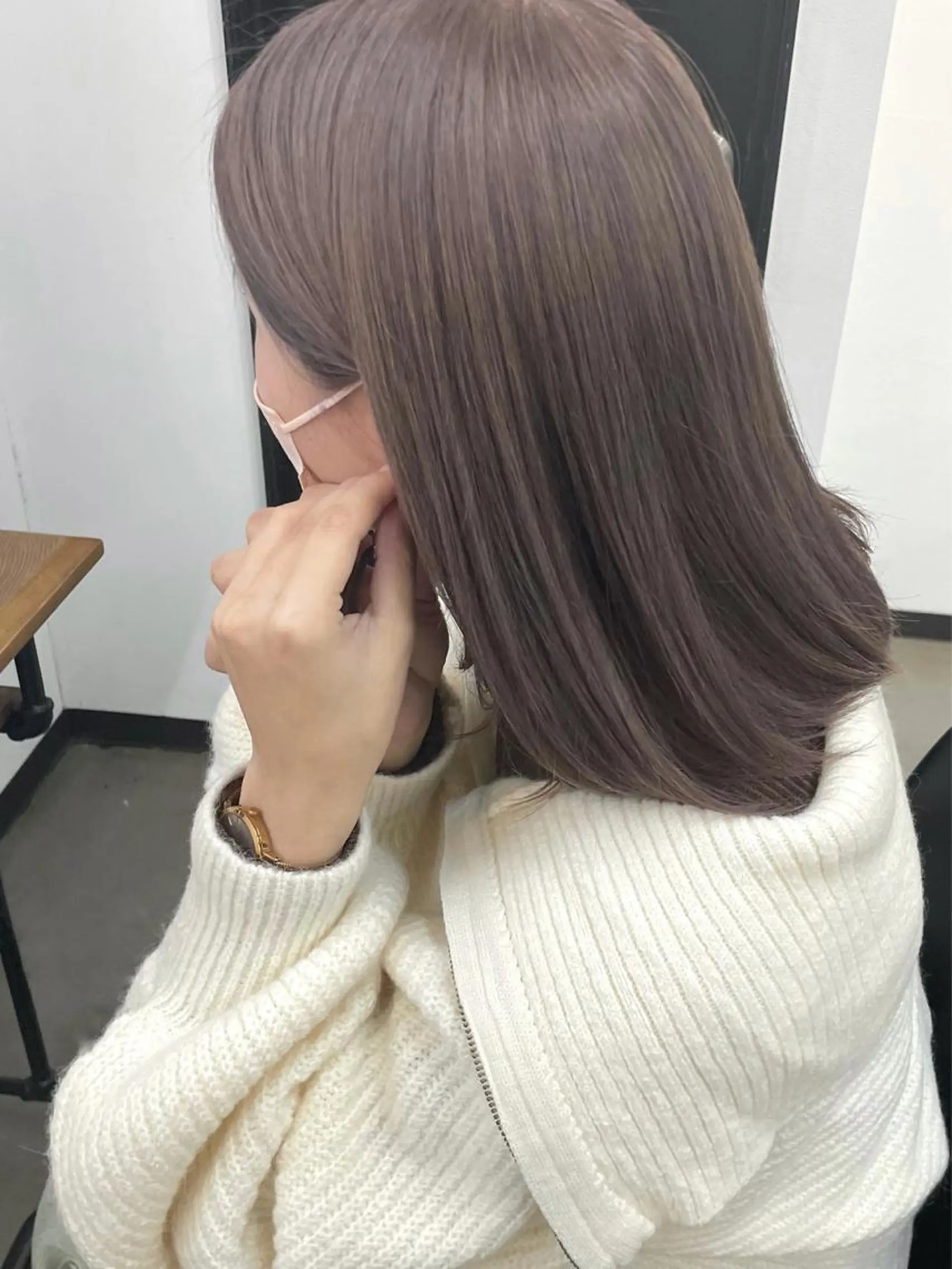 ミディアム カラー グレージュ ラベンダーカラー ラベンダーグレージュ ラベンダーグレー カット ヘアカラー トリートメント 韓国ヘア🤍 ayanaのヘアスタイル