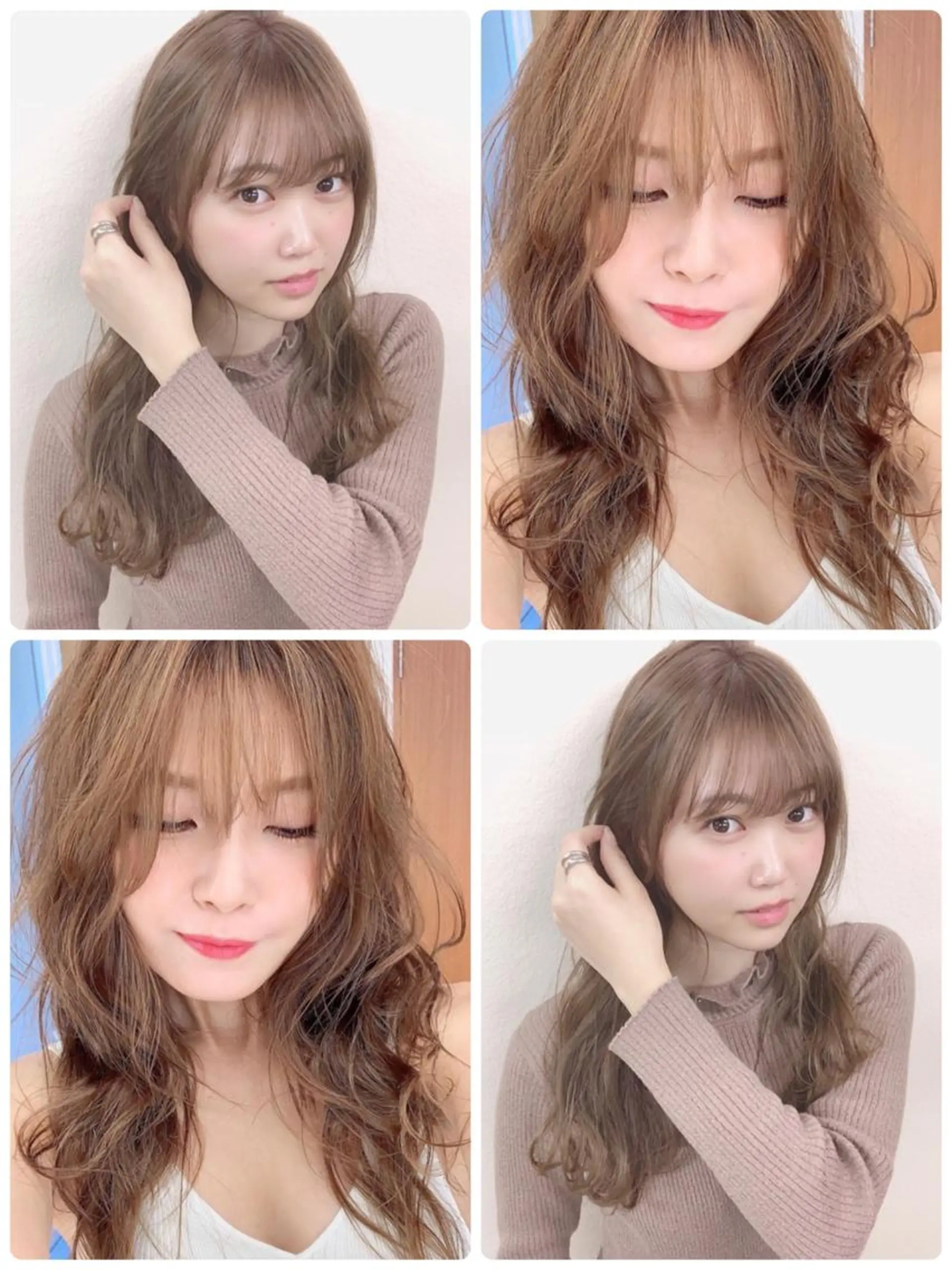 セミロング カラー ヘアアレンジ ベージュカラー ブリーチ 外苑前NO.1艶髪 透明感カラーのヘアスタイル