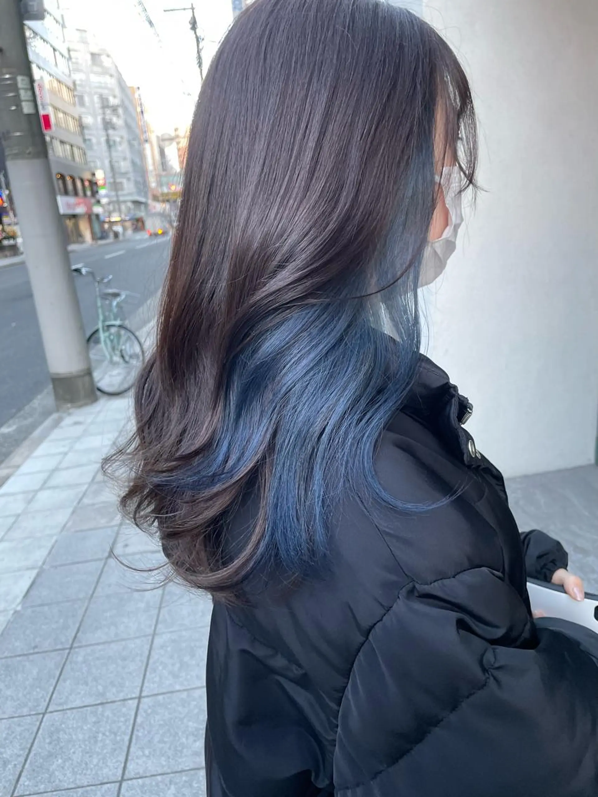 ロング カラー ネイビーカラー Hana ♡ marshu梅田のヘアスタイル