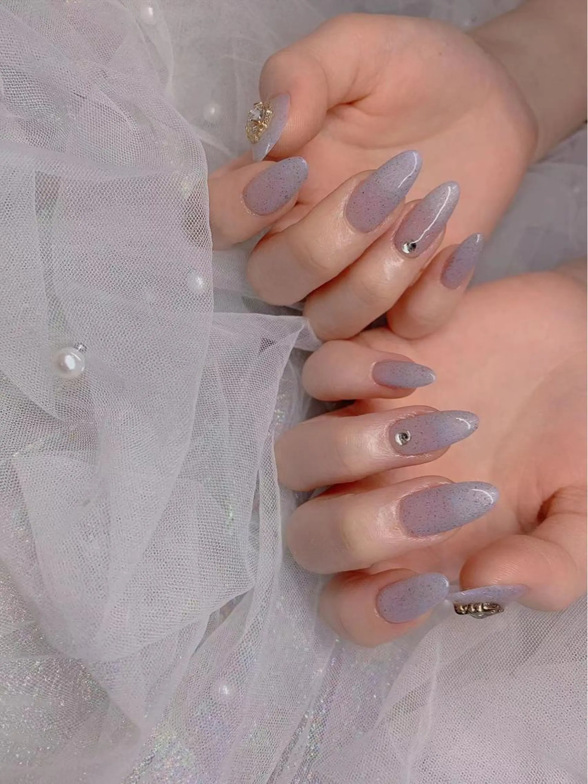 ネイル ストーンネイル ハンドネイル 長さだし専門店 M2　rikaのネイルデザイン