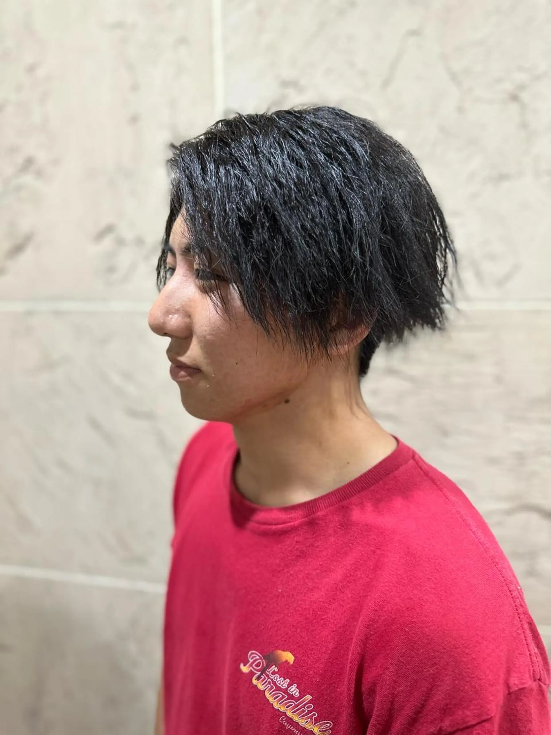 ショート パーマ 溜 一太のヘアスタイル