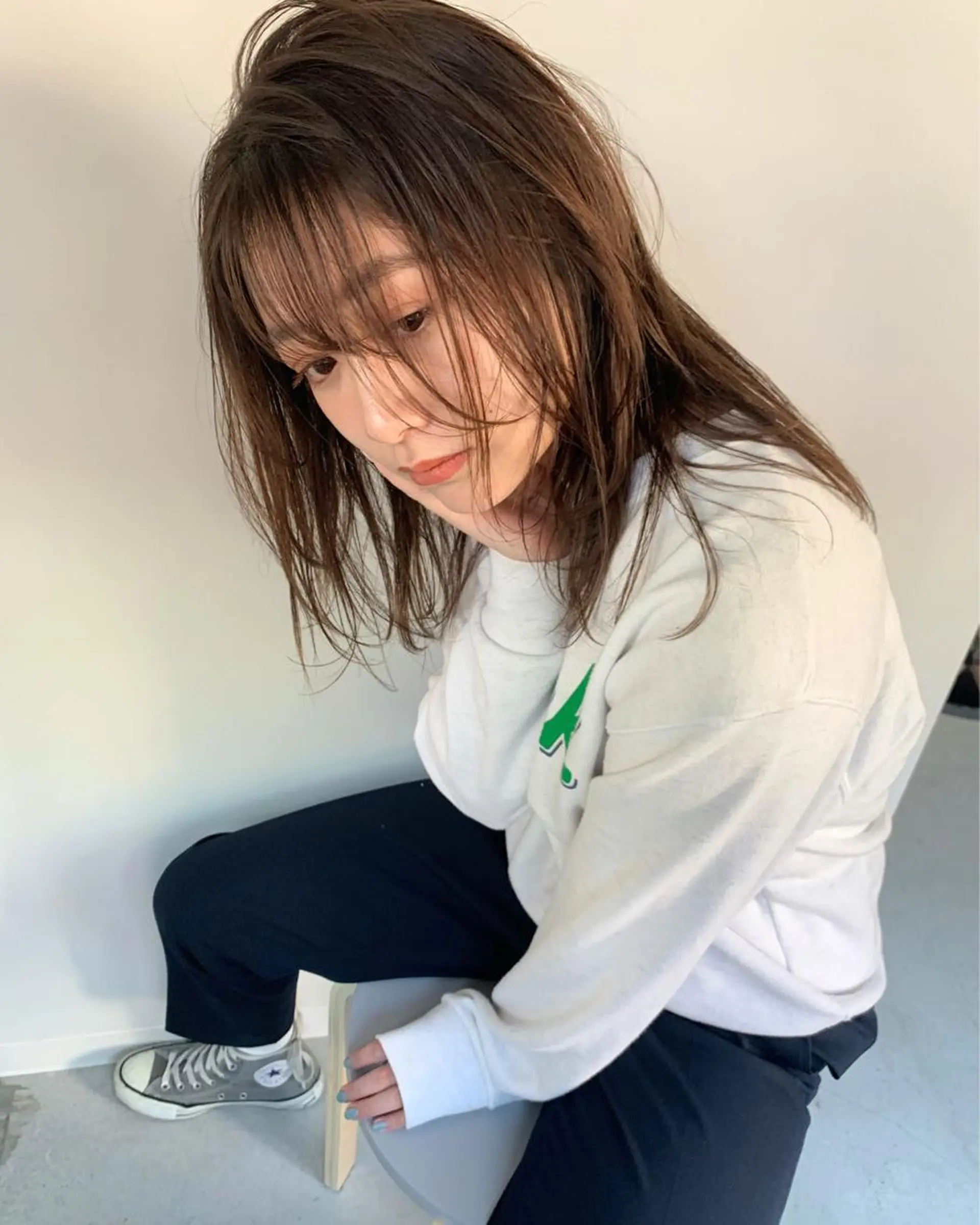 ミディアム カラー オリーブカラー カット ヘアカラー iet.所属・ウルフ/ボブ/耳ツボ ジュエリー◎ricoのヘアスタイル