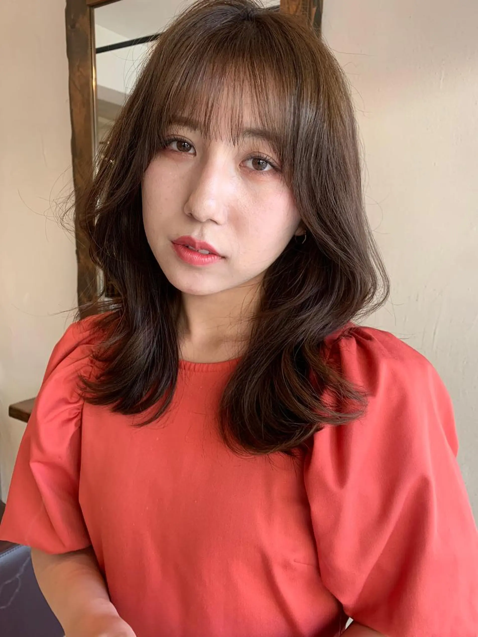 ミディアム カラー カット ヘアカラー トリートメント ヘッドスパ 透明感/オリーブ/ グレージュ/YUKAのヘアスタイル