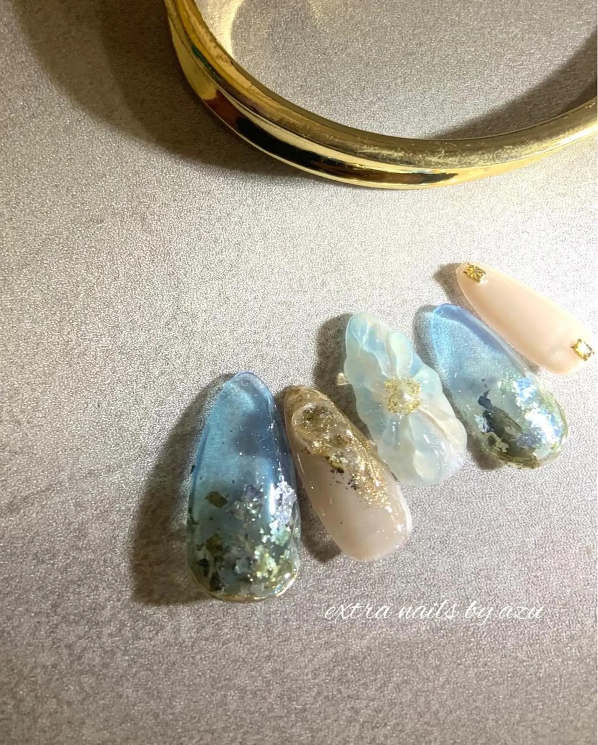 ネイル ブルー extranails ／lemellaのネイルデザイン