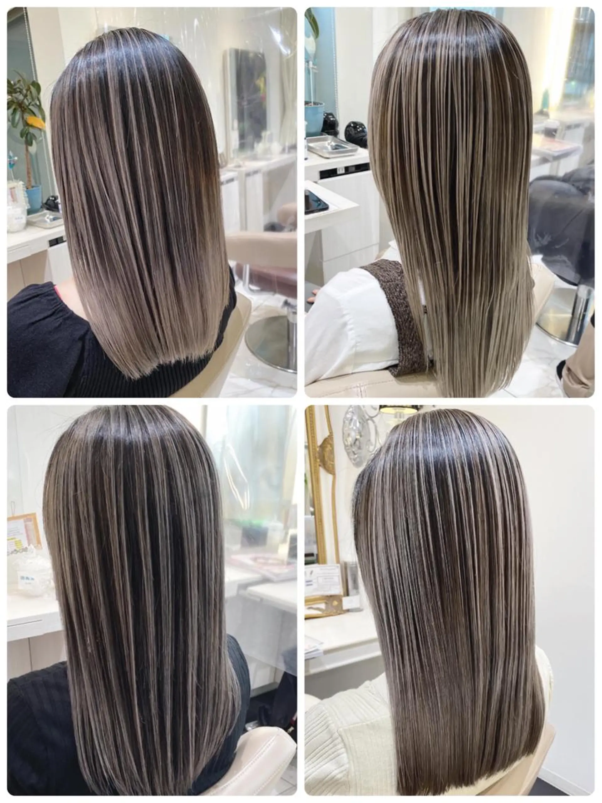 セミロング カラー バレイヤージュ 髪質改善 レイヤーカット 山崎俊輔/髪質改善 /バレイヤージュのヘアスタイル