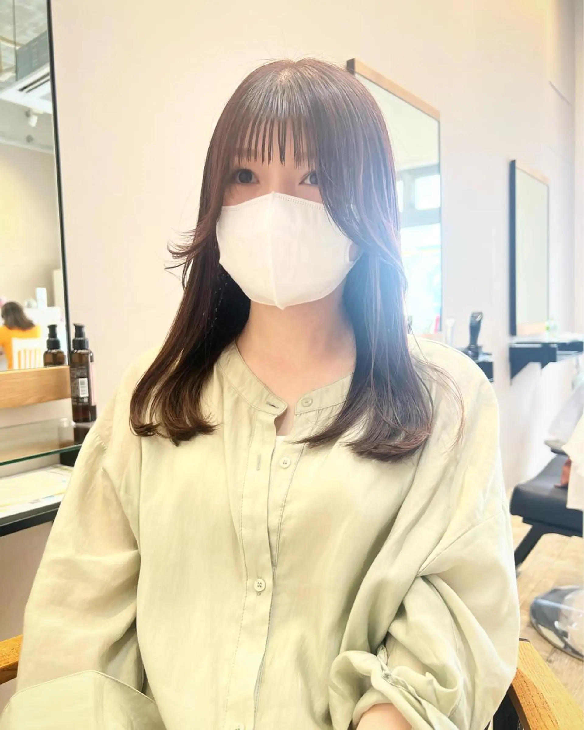 セミロング 顔まわりレイヤー 顔周りカット レイヤーカット テトネ タカシのヘアスタイル