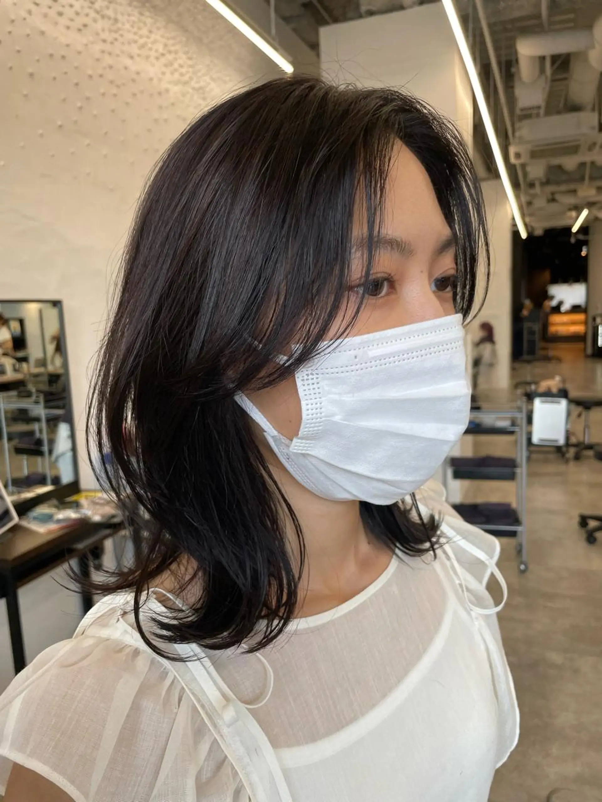 ミディアム カラー ヘアアレンジ カット ヘアカラー トリートメント ヘッドスパ ヘアセット 【柔らか透明感✨/ 似合せ前髪】大石葉月のヘアスタイル