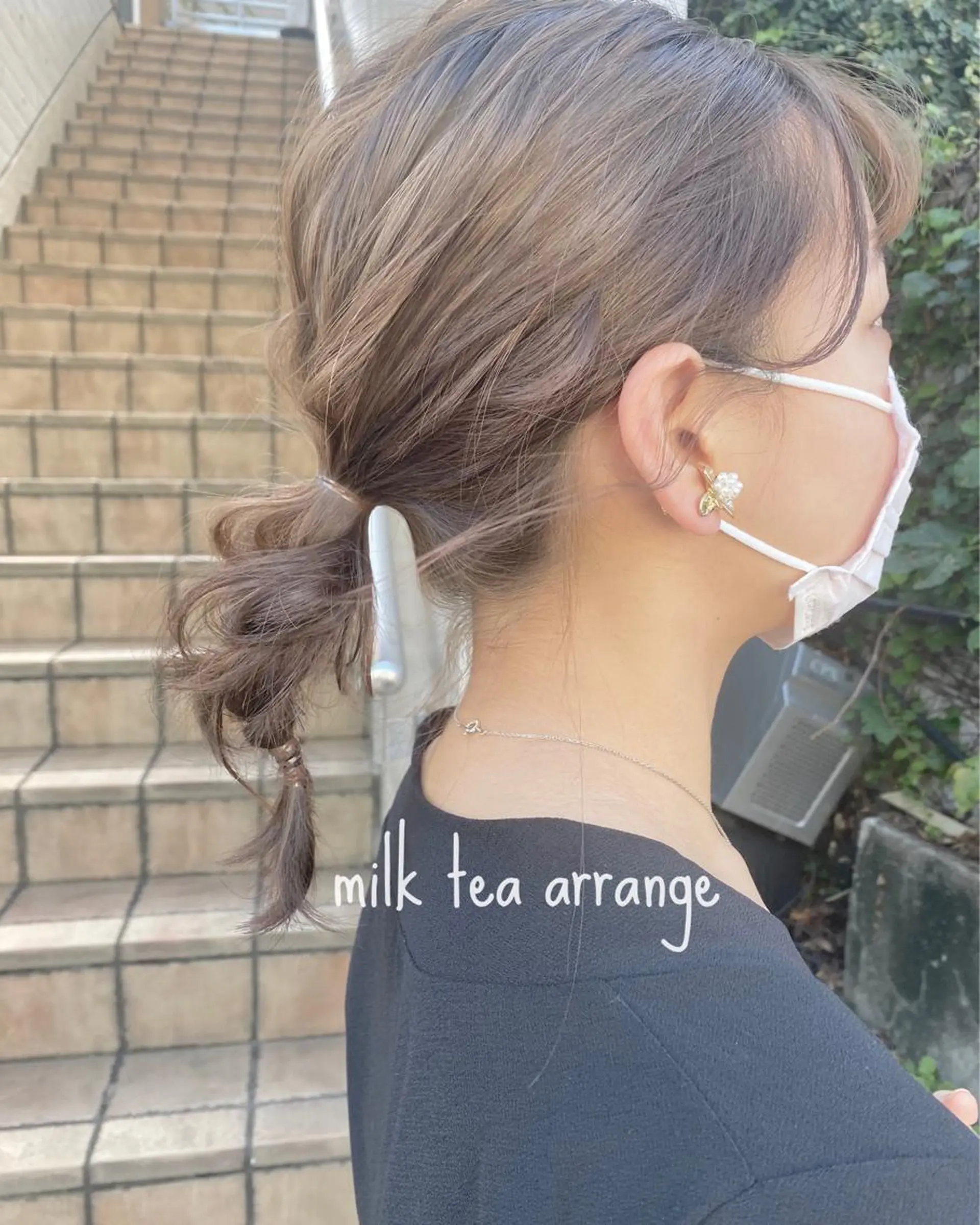 ミディアム カラー ヘアアレンジ カット ヘアカラー トリートメント ヘアセット ブリーチなしで透明感 艶カラー【Ryo】のヘアスタイル