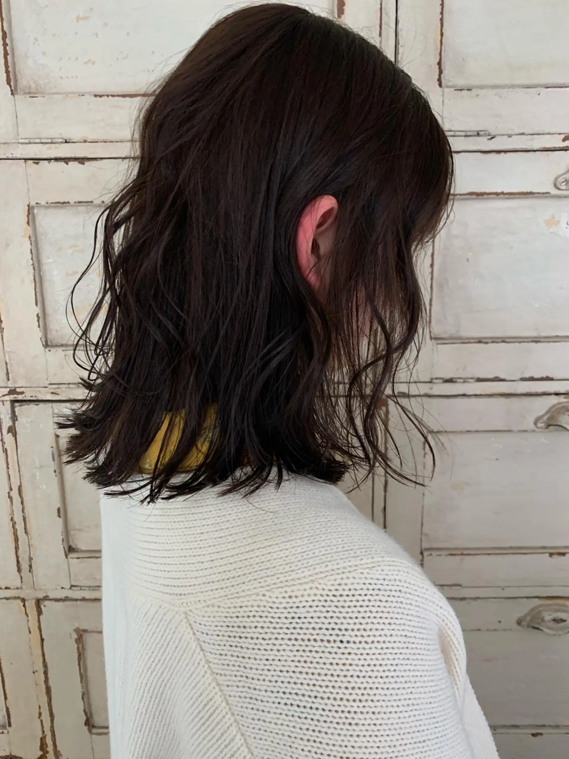 ミディアム カット トリートメント 柔らかブラウン/顔周 りレイヤー♡ユウシのヘアスタイル