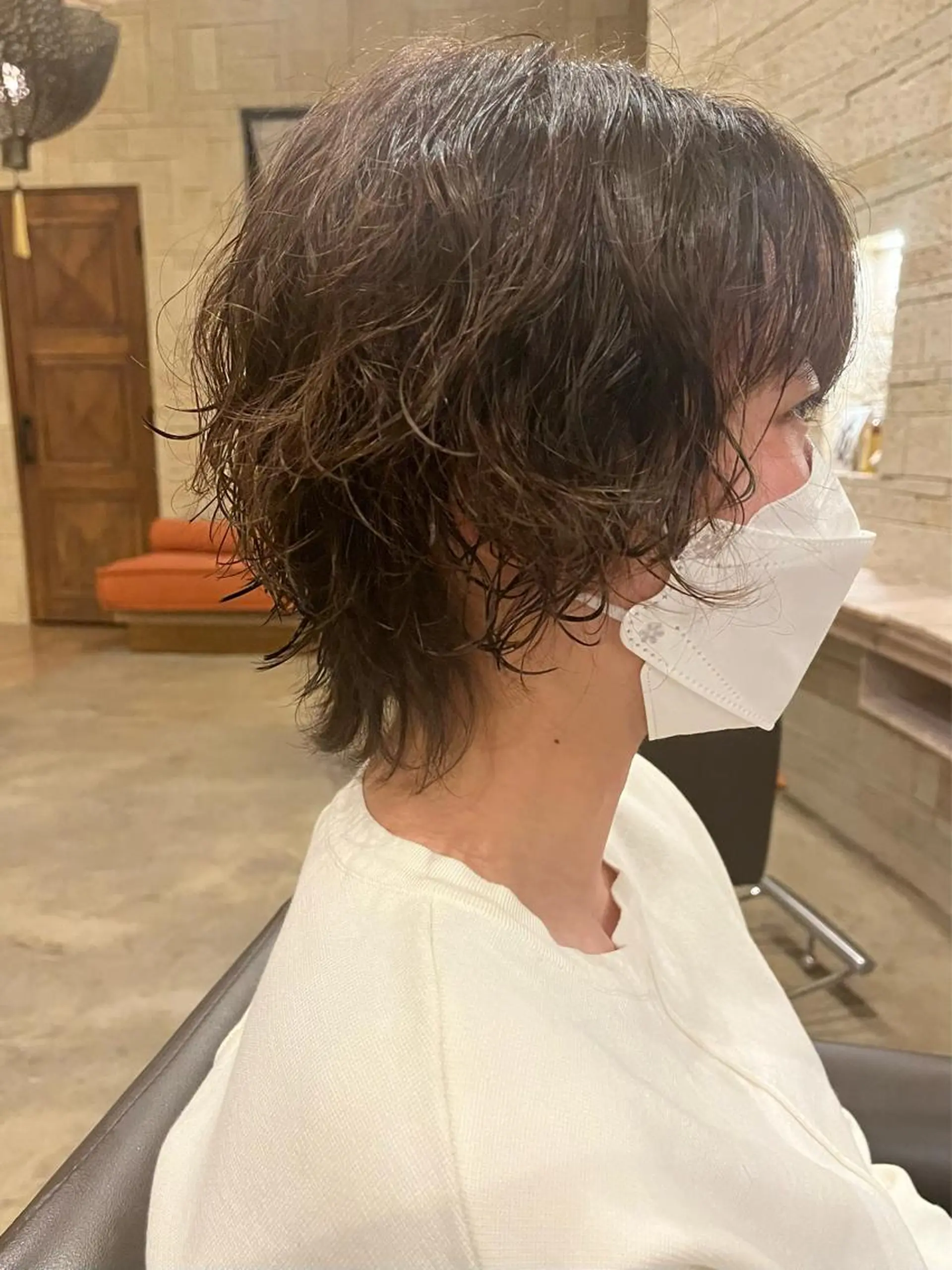 カラー パーマ ウルフカット カット パーマ 小塚 和眞のヘアスタイル