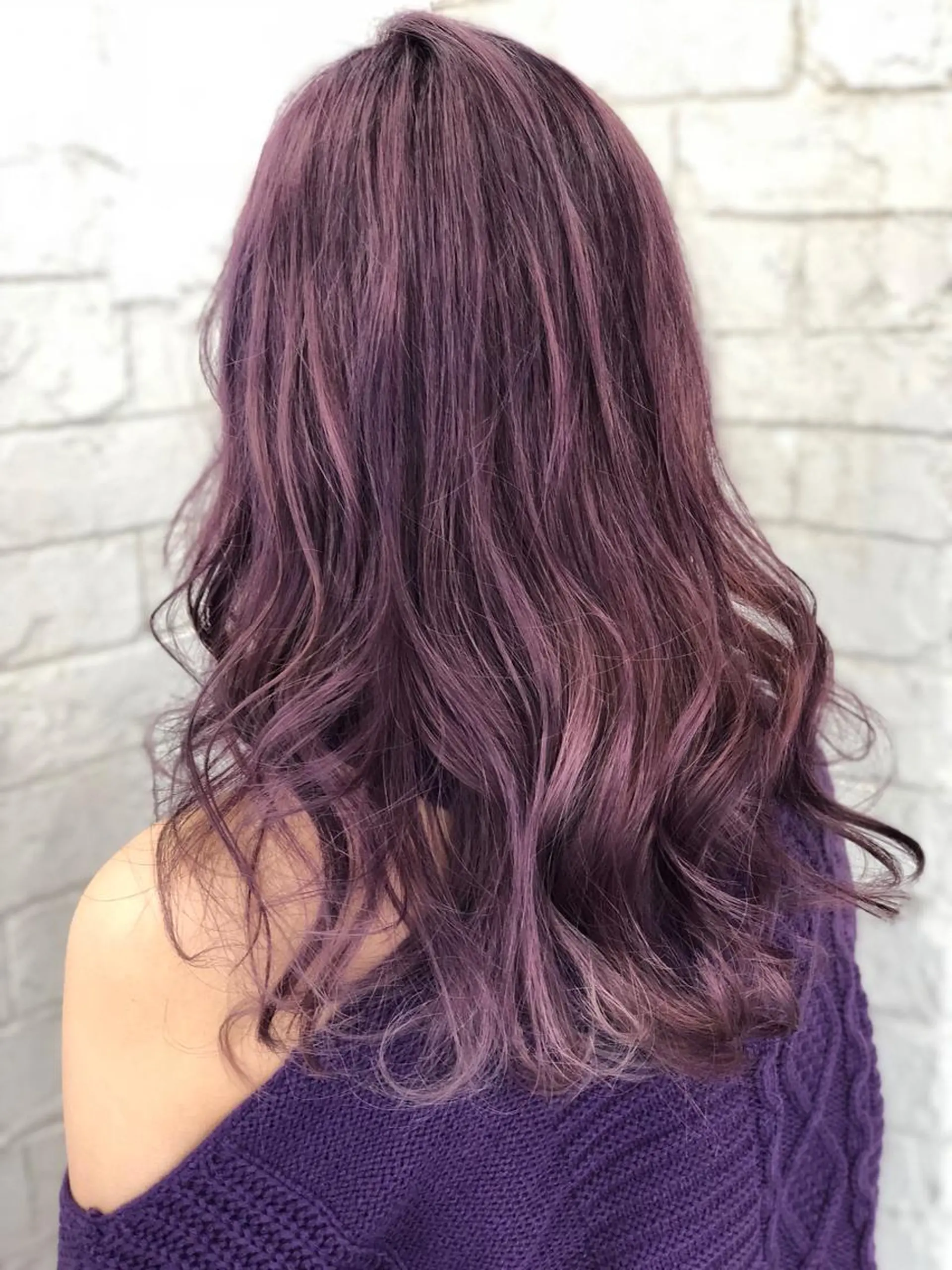 ロング カラー パーマ ヘアアレンジ パープルカラー 🧙『店長』平田 祥己✨のヘアスタイル