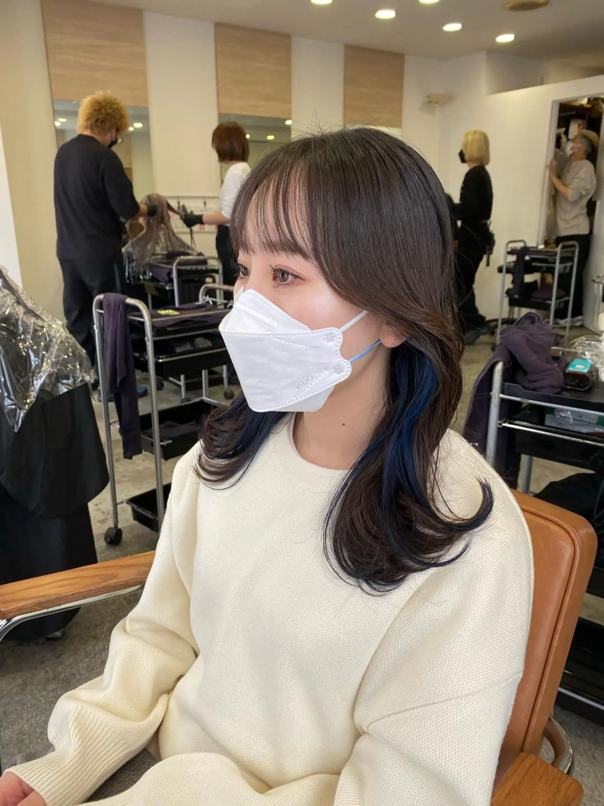 セミロング 韓国風ヘア レイヤーカット カット ヘアカラー トリートメント CHAINON 木原崇了のヘアスタイル