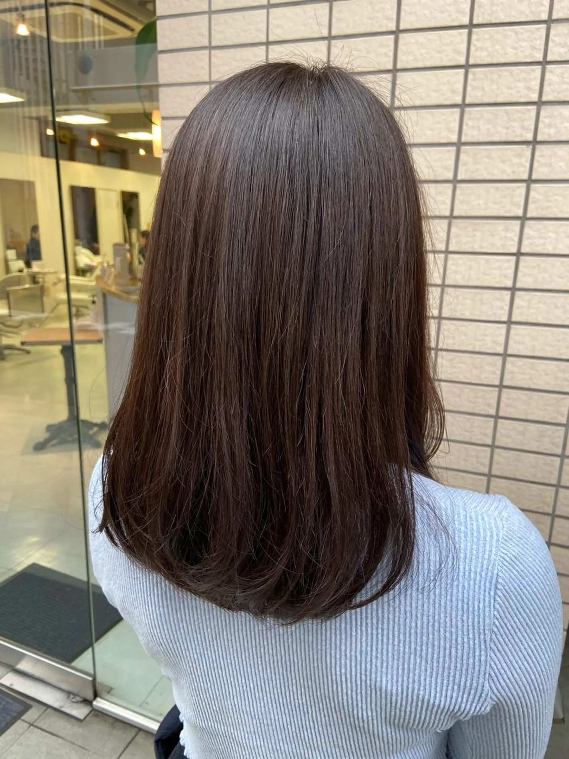 セミロング カラー オレンジ レイヤーカット 菊地 美憂のヘアスタイル