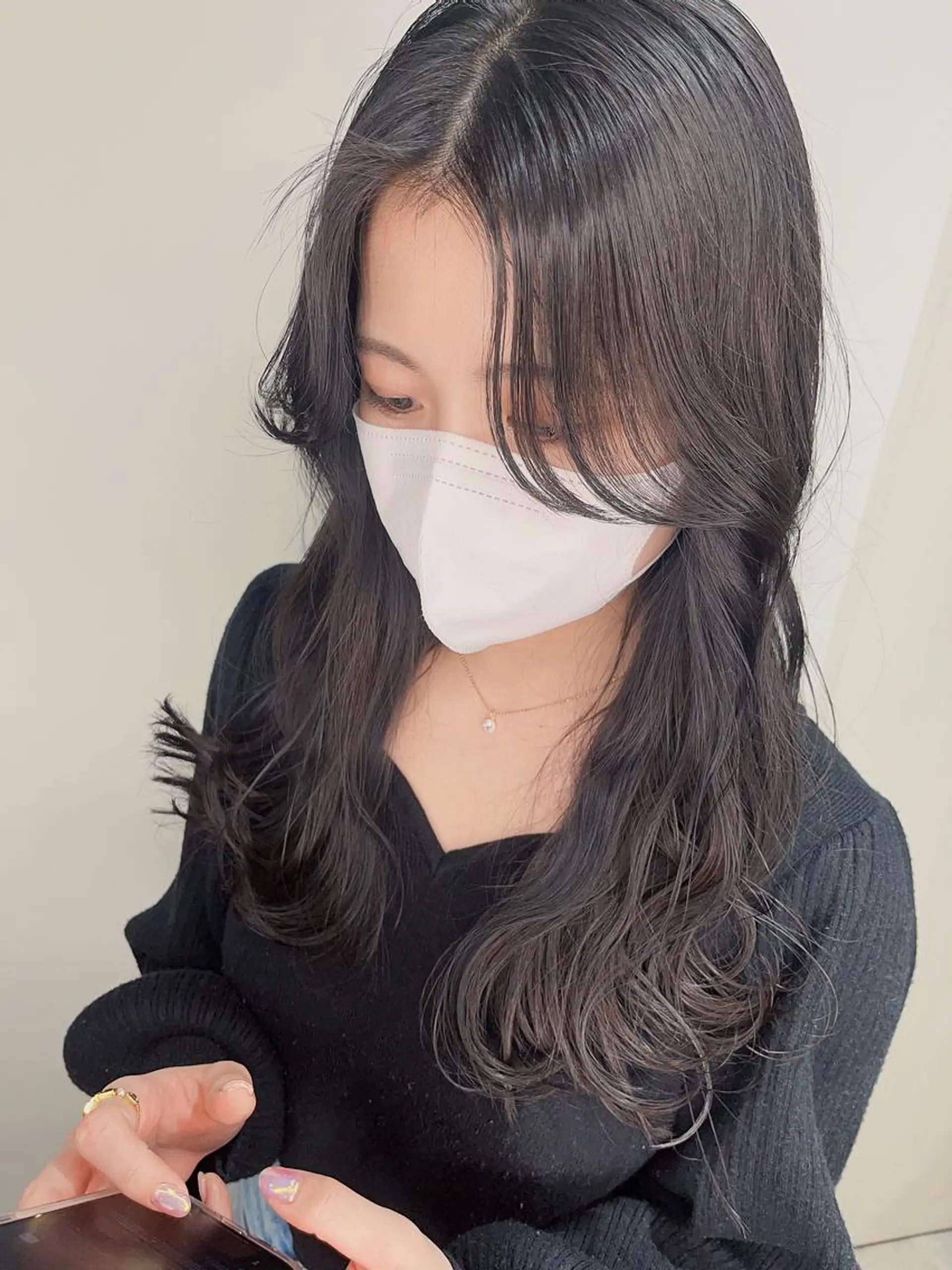 セミロング カラー パーマ ヘアアレンジ キッズ ネイル マツエク・マツパ アイブロウ ダブルカラー 新宿のヘアスタイル