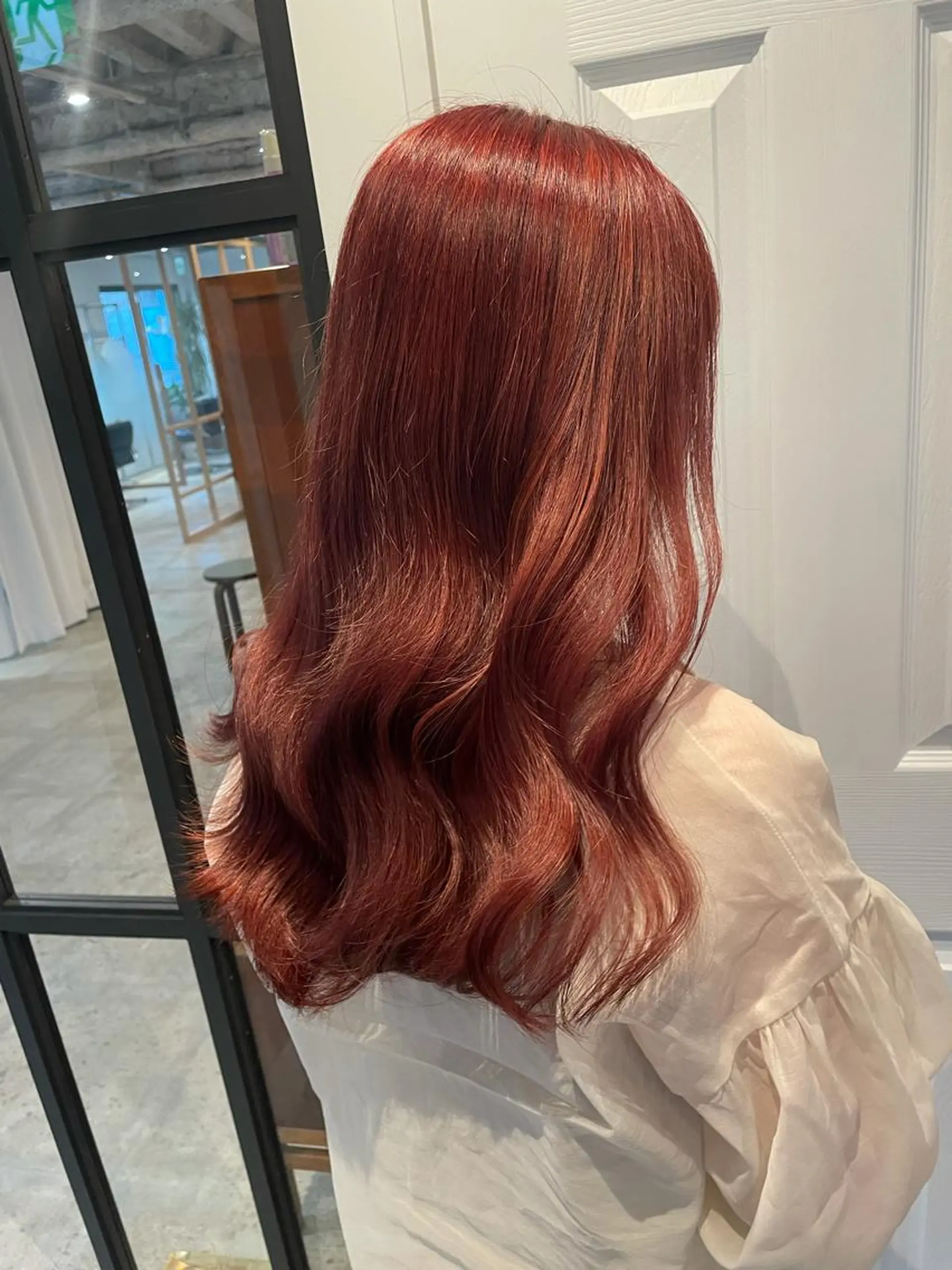 ロング カラー ブリーチ レッドカラー 韓国風ヘア カット ヘアカラー トリートメント 中目黒🌼 🌼ハナのヘアスタイル