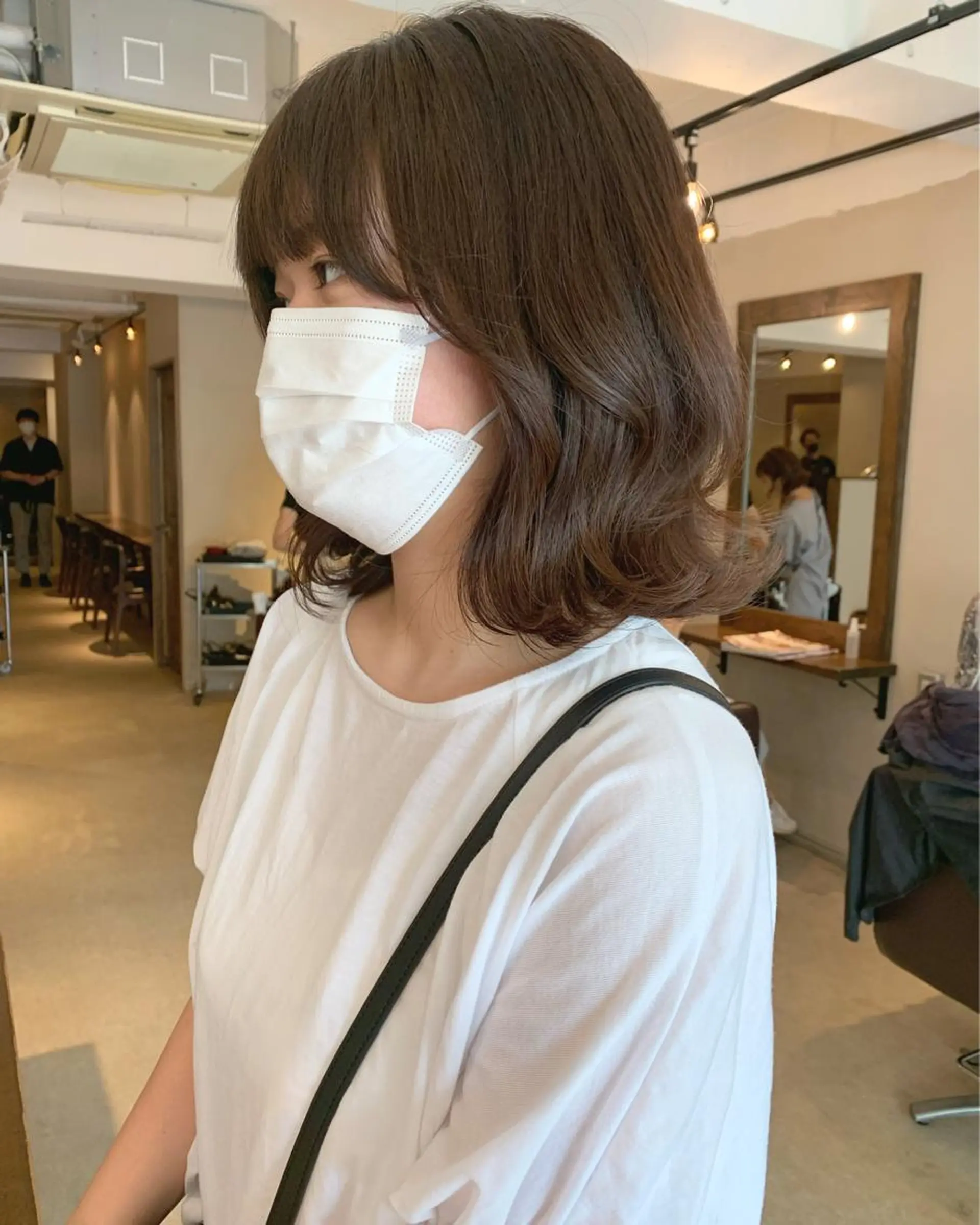 ミディアム カラー 透明感/オリーブ/ グレージュ/YUKAのヘアスタイル