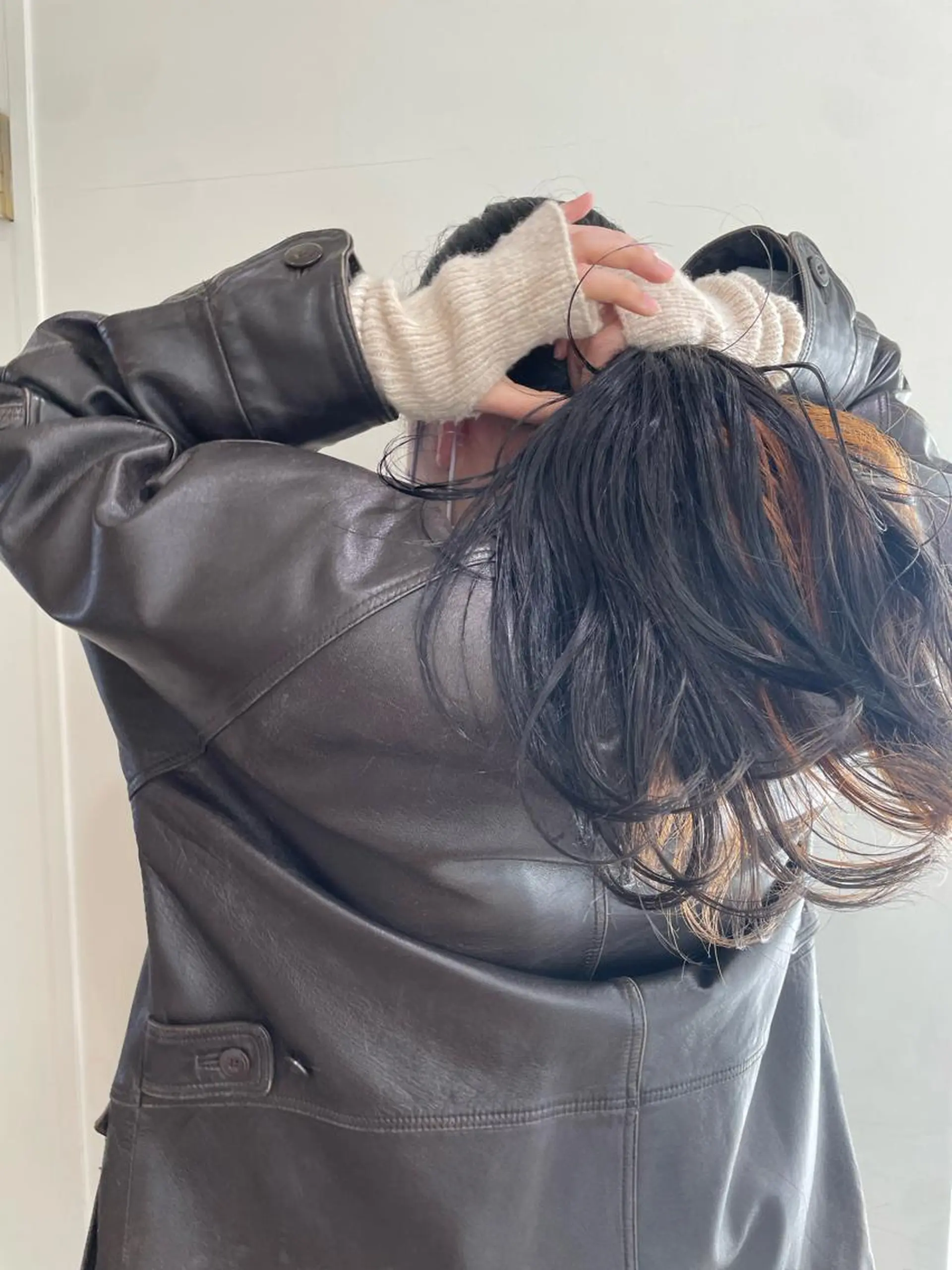 セミロング カラー オレンジ レイヤー／似合わせ TAKUYAのヘアスタイル