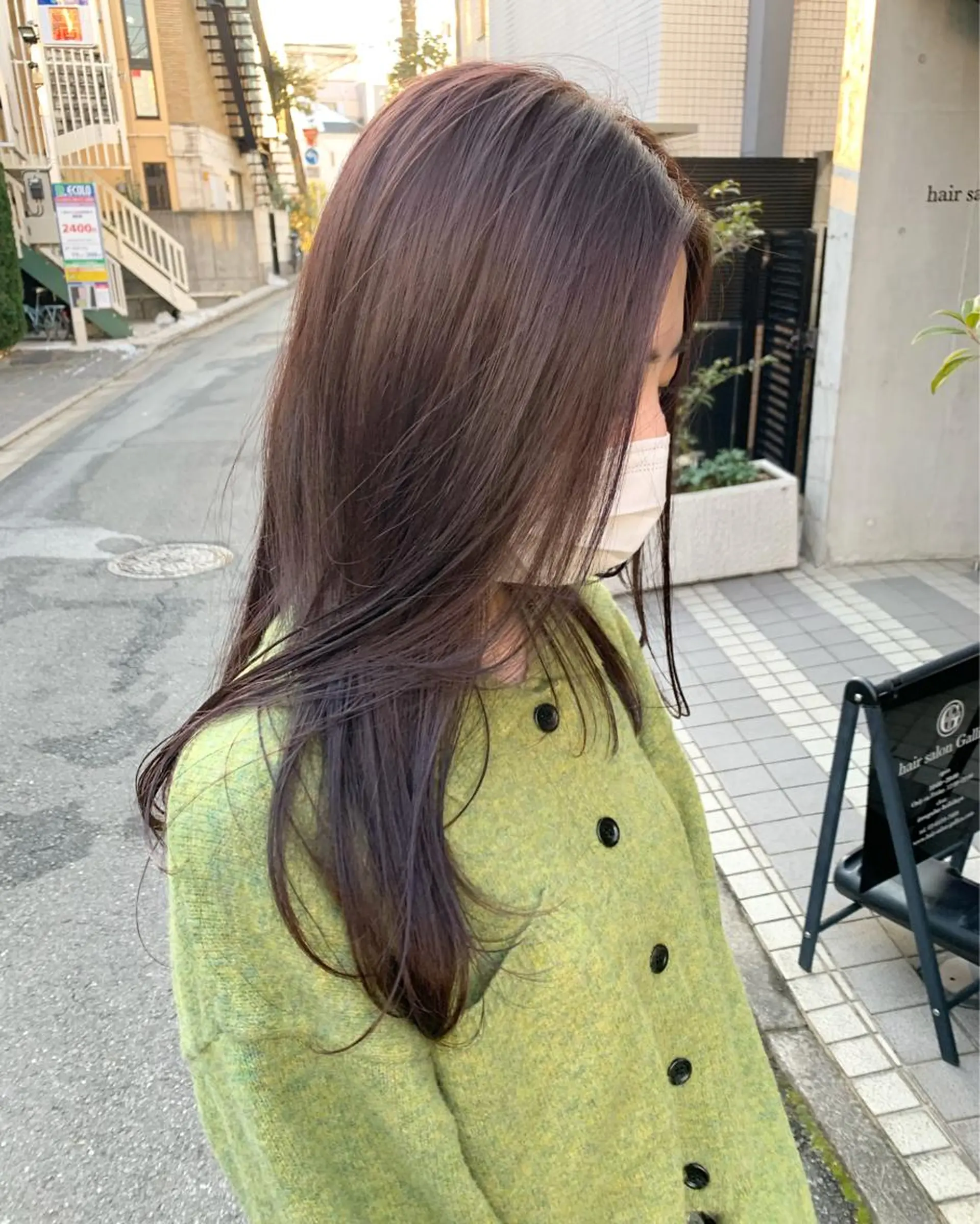 ロング カラー グレージュ ラベンダーカラー ラベンダーグレージュ ラベンダーグレー TENELE所属・チバ タクミのヘアスタイル