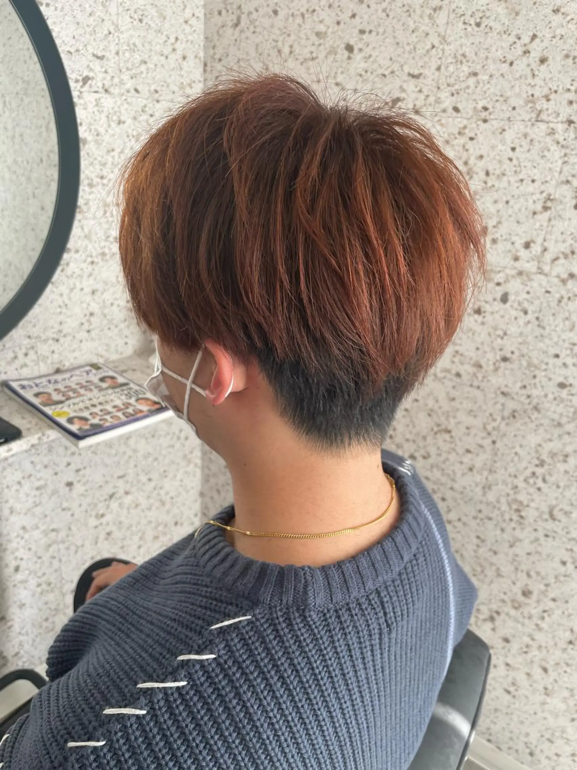 ショート カラー メンズ ブラウンカラー オレンジ オレンジブラウン lani hair salon所属・SHOTO ハイトー ン/デザインカラーのヘアスタイル