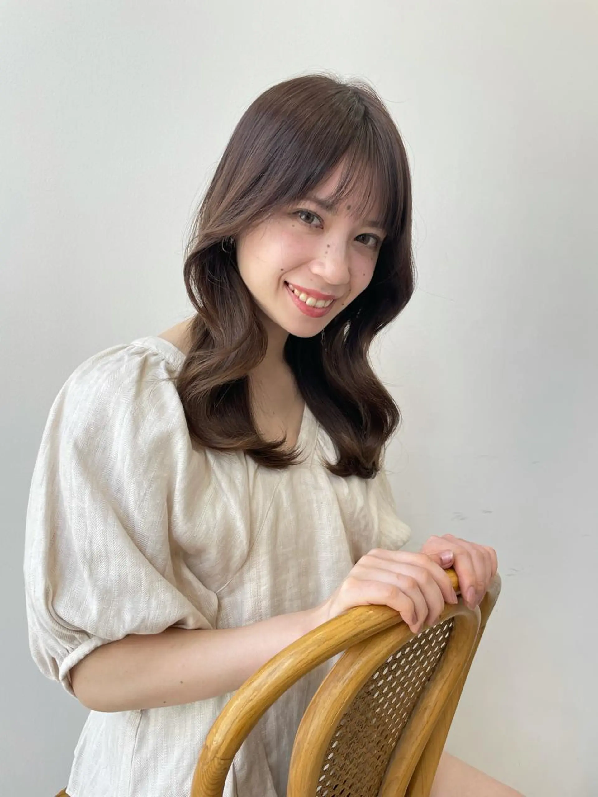 セミロング カラー 本格韓国ヘア🇰🇷 【uni】キューさんのヘアスタイル