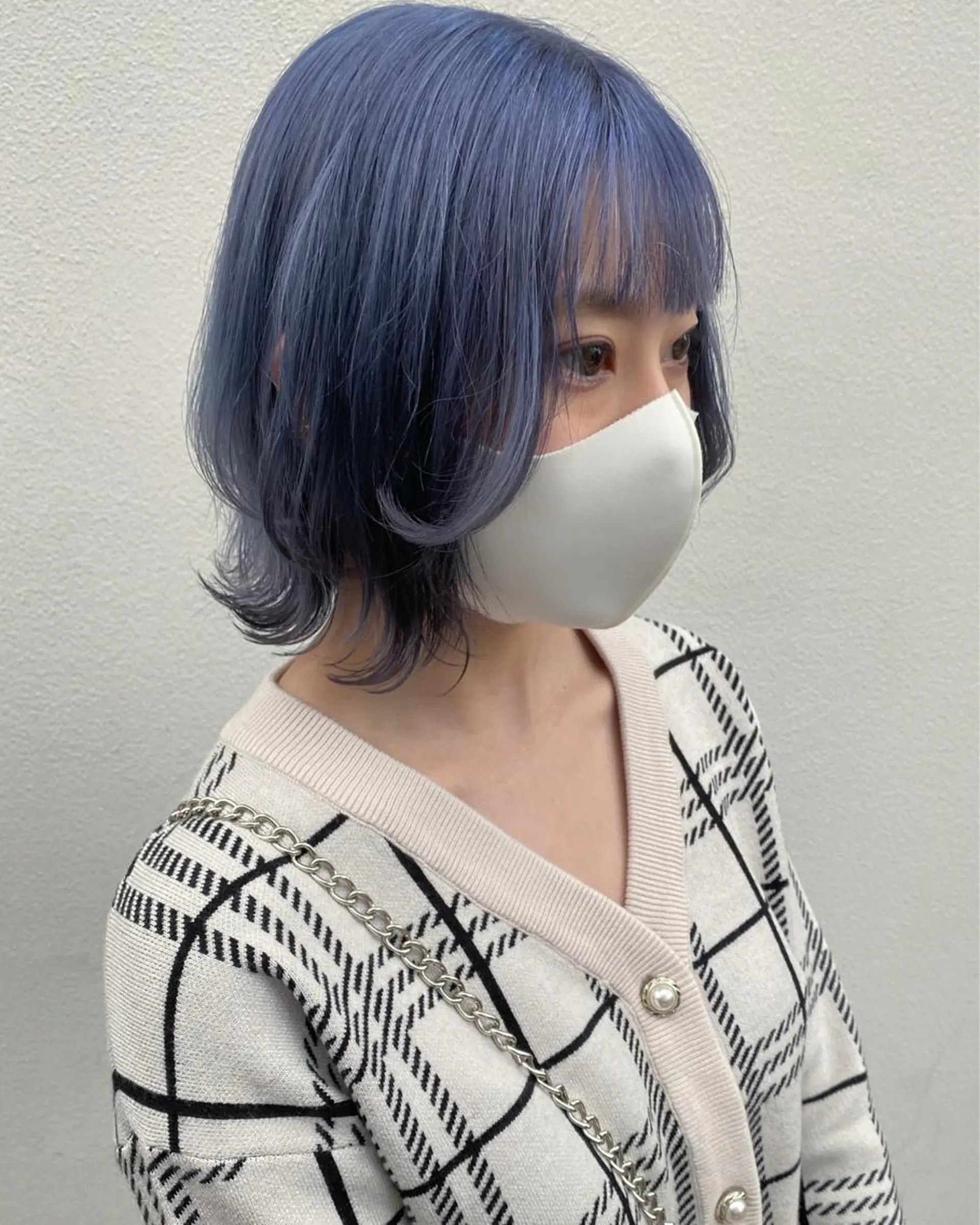 ミディアム ブリーチ/ウルフ ハッシュカット/石山のヘアスタイル