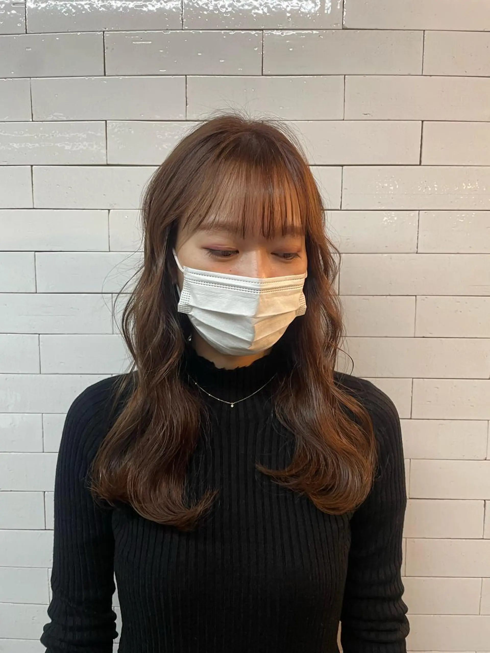 ロング カラー ブラウンカラー ピンクカラー ピンクブラウン やすだ しおりのヘアスタイル