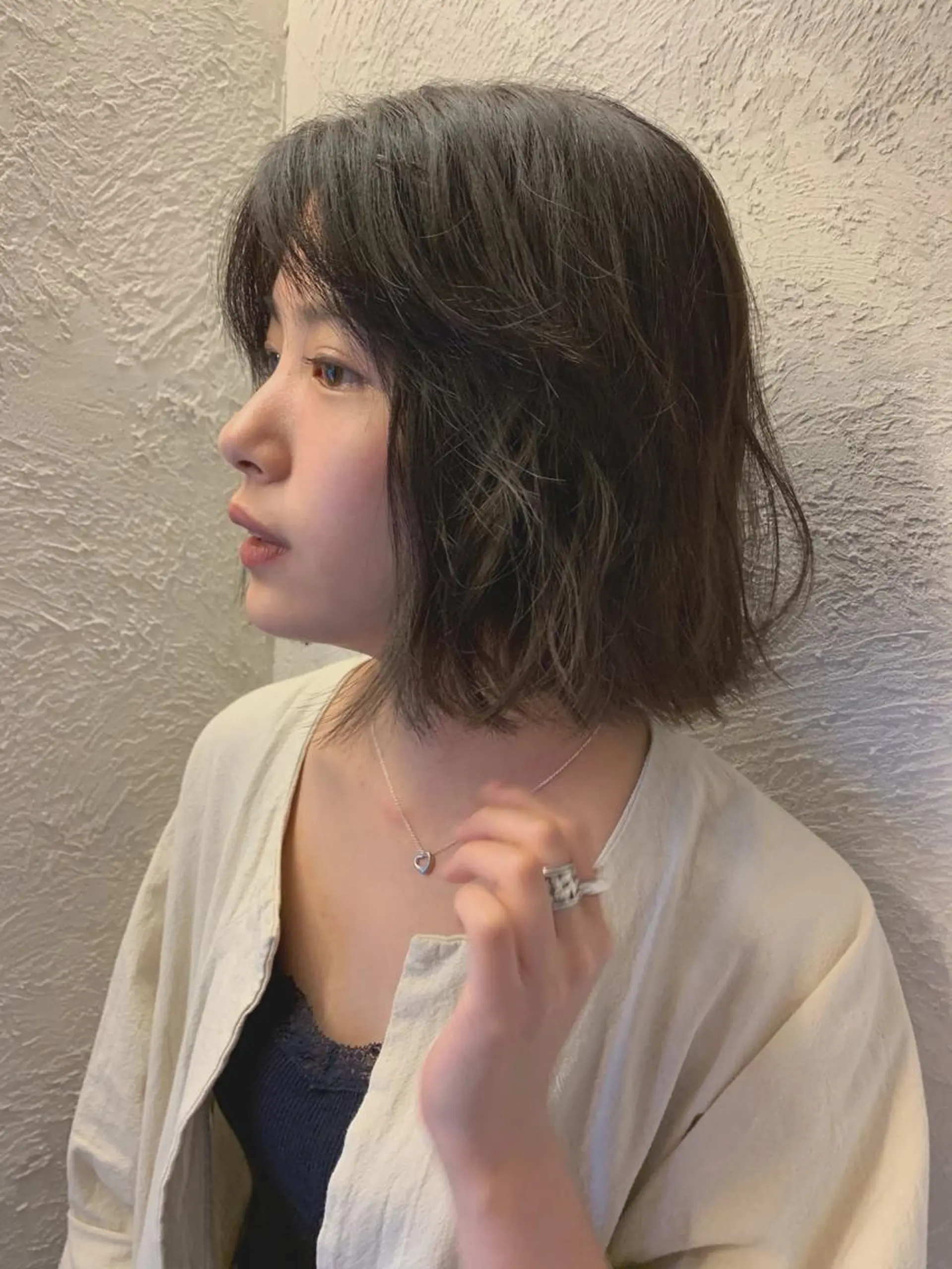 ミディアム カラー ボブ カット ヘアカラー トリートメント パーマ/透明感カラー /ボブ/吉田一生のヘアスタイル