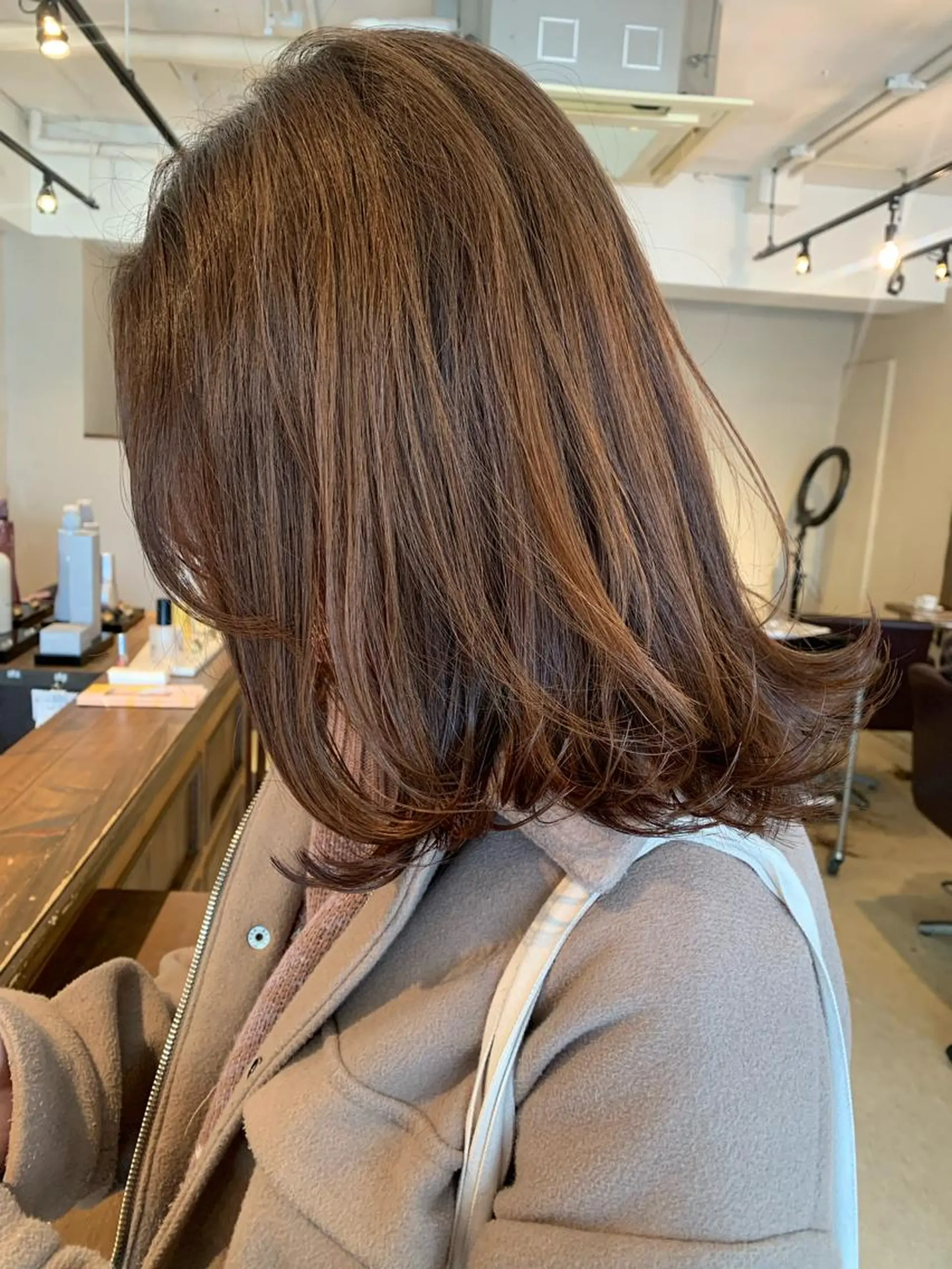 ミディアム カラー 透明感/オリーブ/ グレージュ/YUKAのヘアスタイル