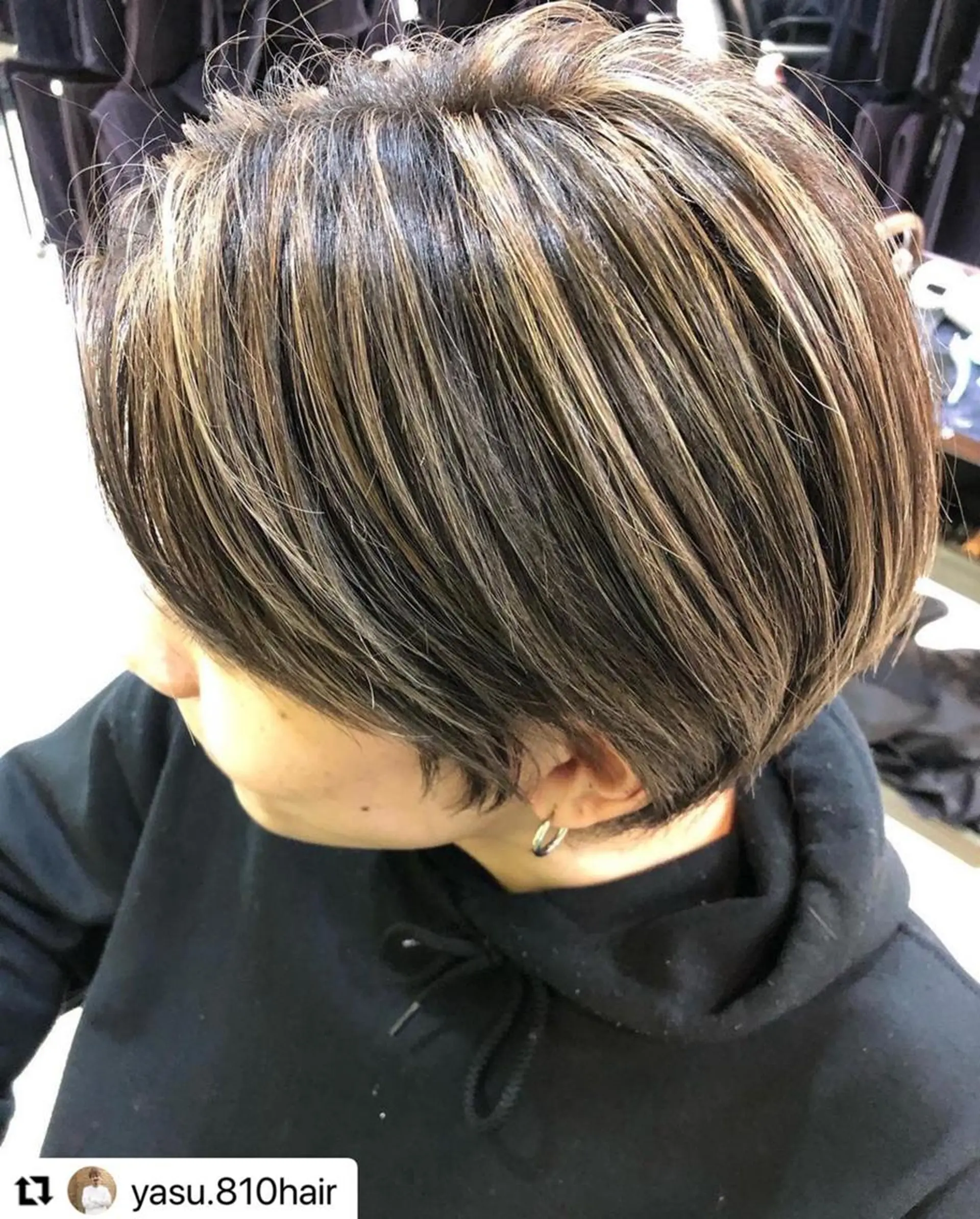 ショート カラー パーマ メンズ メンズバレイヤージュ メンズブリーチ メンズハイライト メンズハイトーン メンズインナーカラー 🩷Eny terrace🩷のヘアスタイル