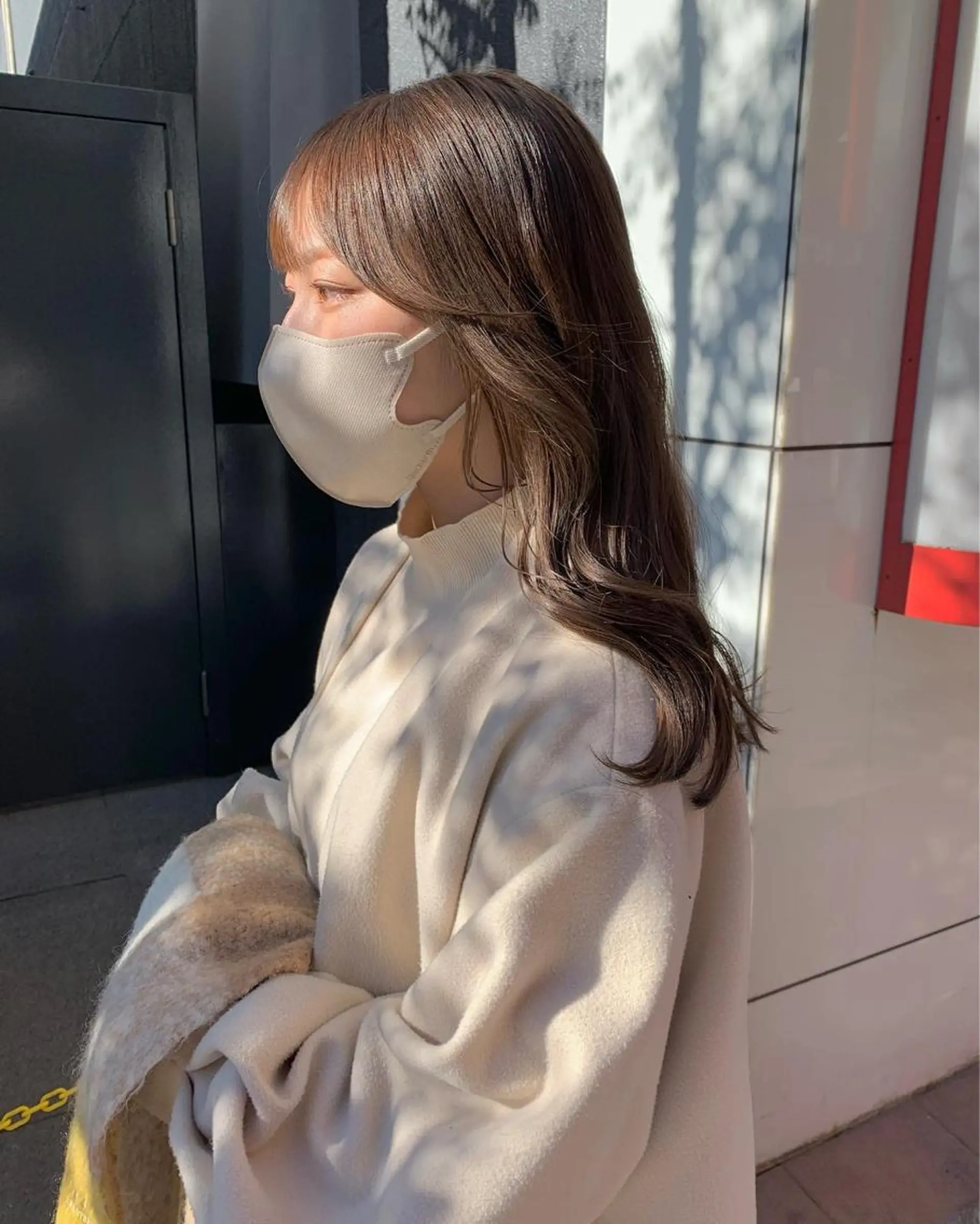 セミロング カラー ブラウンカラー カット ヘアカラー トリートメント ヘッドスパ ヘアセット 柔らかブラウン/顔周 りレイヤー♡ユウシのヘアスタイル