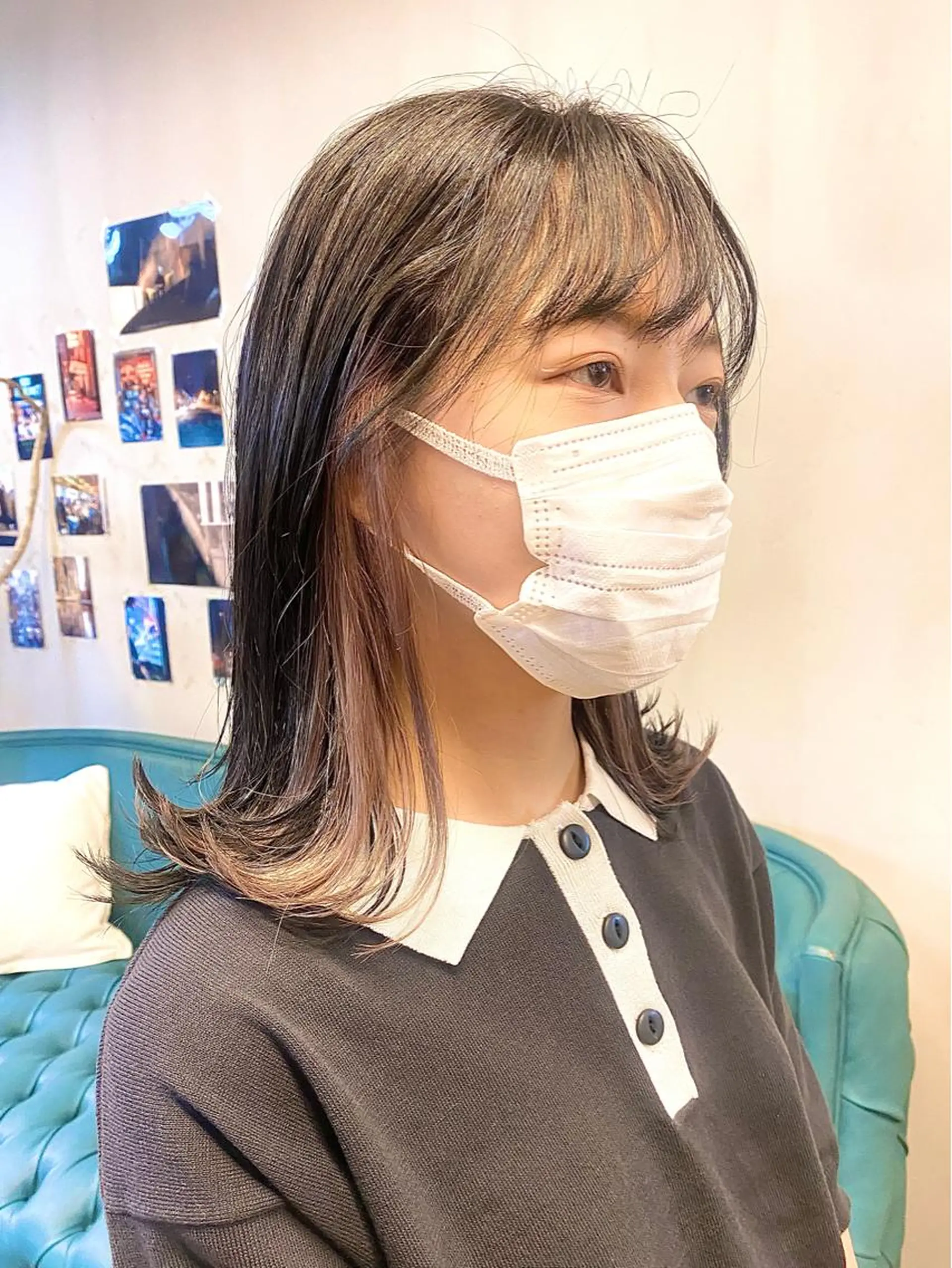 ミディアム カラー カット ヘアカラー トリートメント ハル🌸柔色/ ブリーチなし/艶髪のヘアスタイル