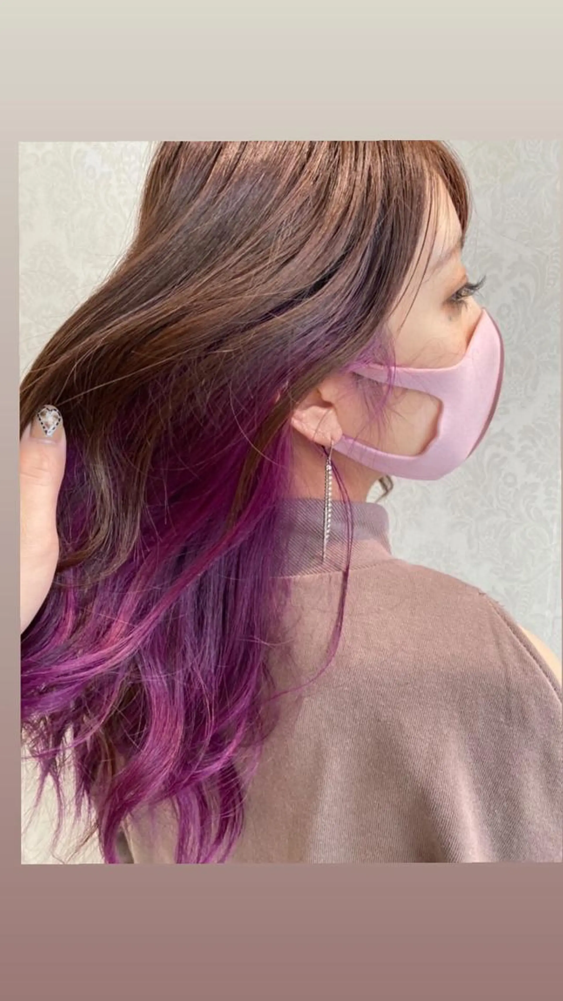 セミロング カラー パープルカラー カット 縮毛矯正 トリートメント 髪質改善/美髪矯 正ヤマモトハルキのヘアスタイル