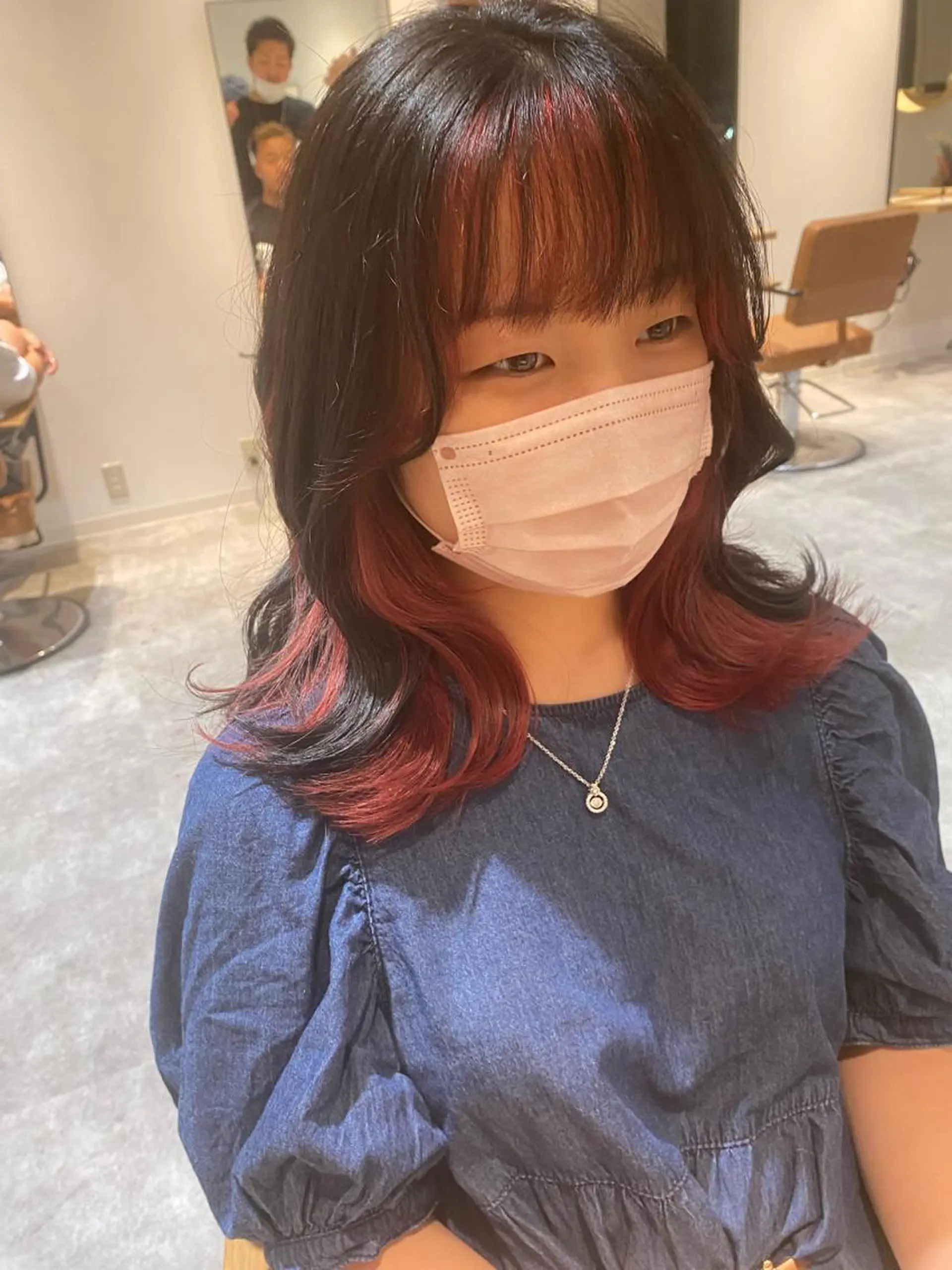 セミロング カラー くびれヘア カット ヘアカラー オスズ 🎀´-のヘアスタイル