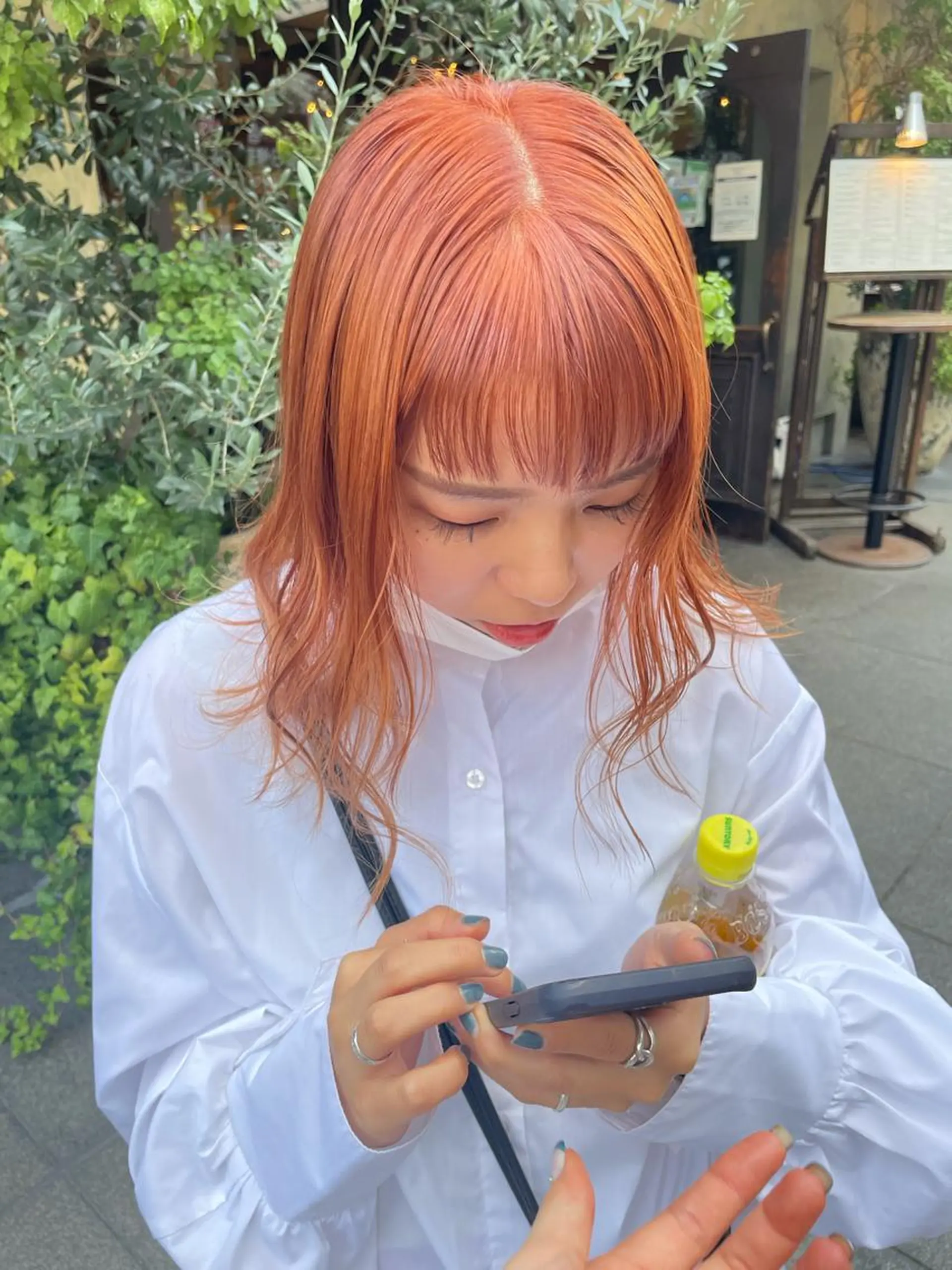 セミロング カラー オレンジ 個性派ネイル 🌼 ハルカ ♡のマツエク・マツパデザイン