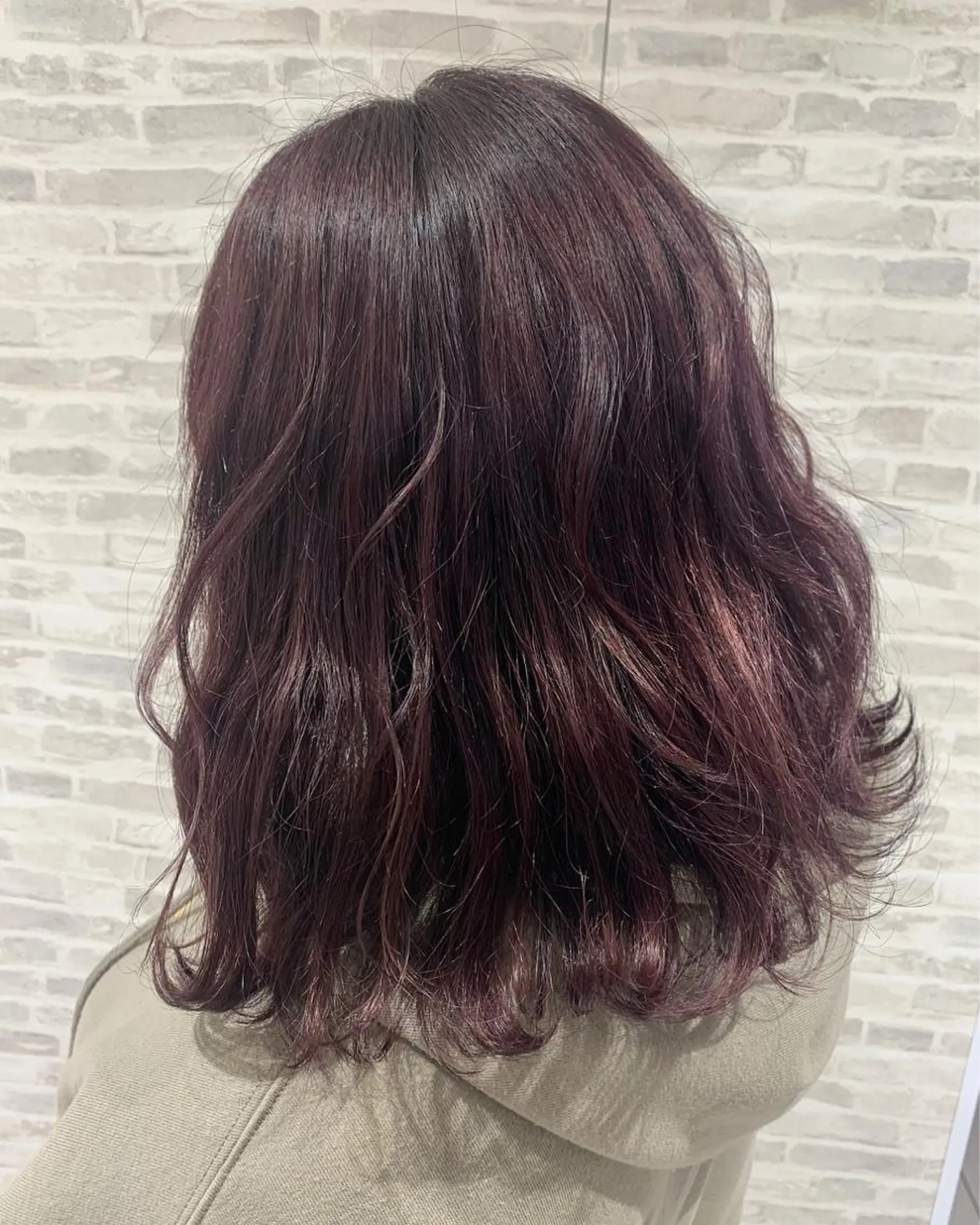 ミディアム カラー カシス イルミナカラー パープルカラー 💎 透明感カラー ✨Erina 💎のヘアスタイル