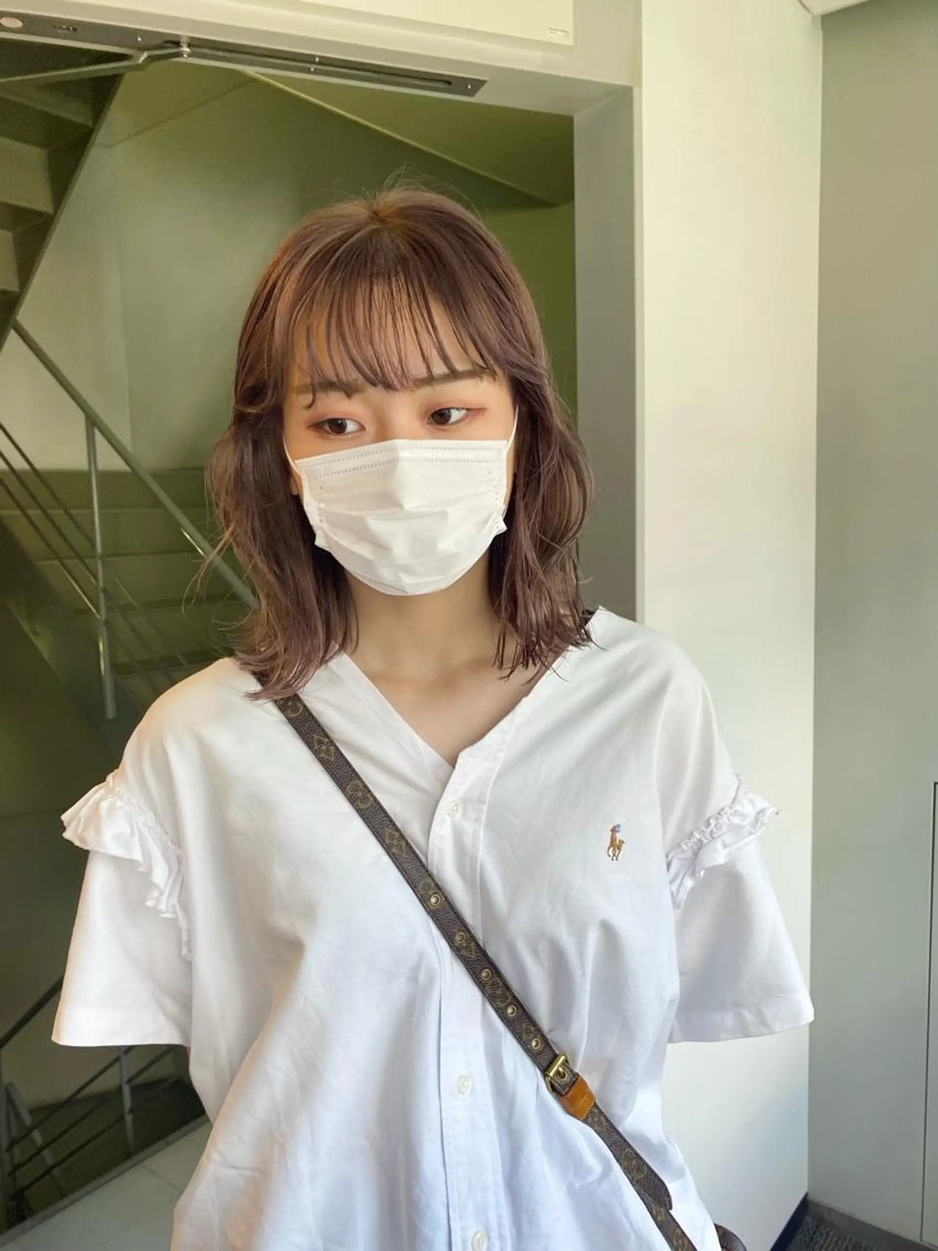 ミディアム 髪と音処　マトぺ所属・デザインカラー/ボブ ブリーチカラー/ユリのヘアスタイル