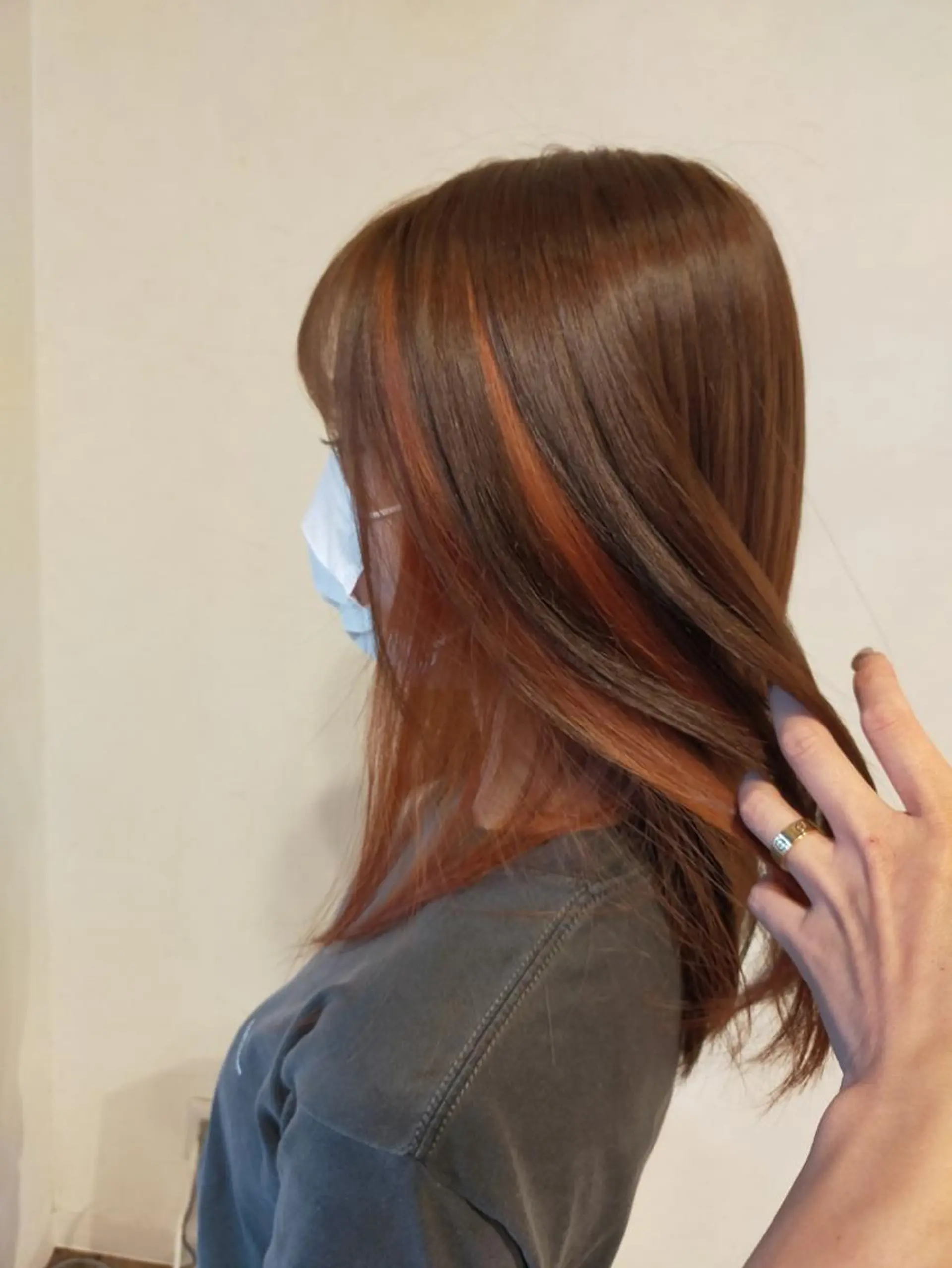 ロング カラー オレンジ JIL BLAN 京都所属・RU RIのヘアスタイル