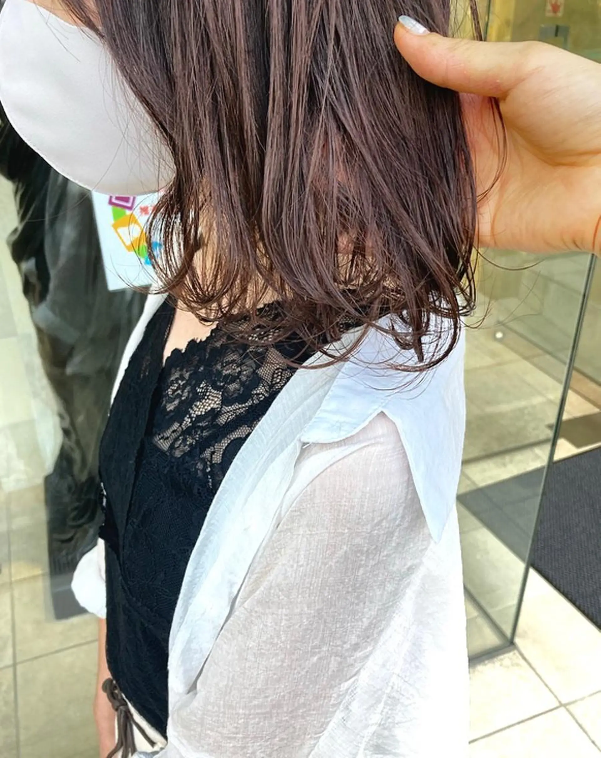 ミディアム カラー ベージュカラー ピンクカラー ピンクベージュ 田中 あかねのヘアスタイル