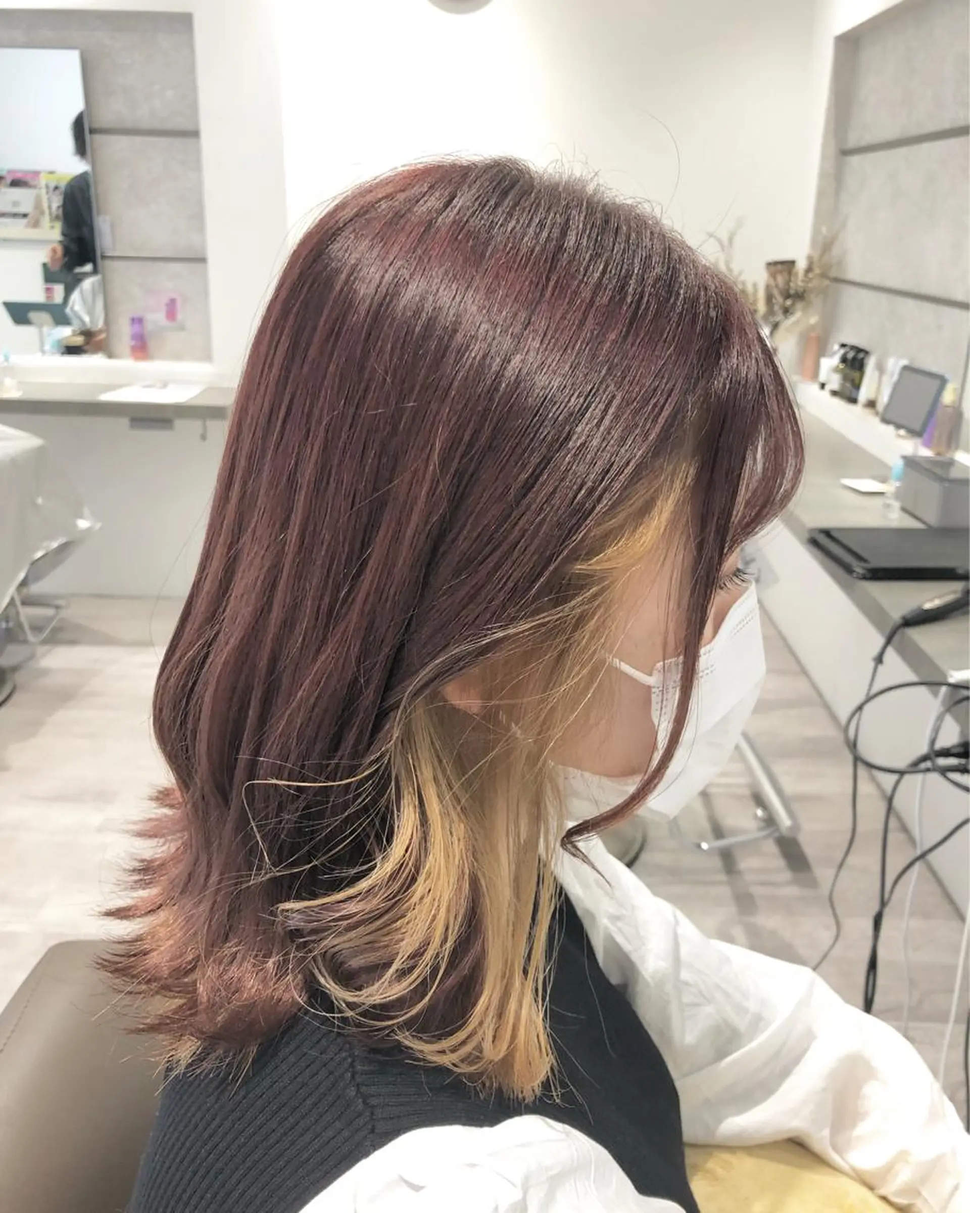 ミディアム カラー カット ヘアカラー トリートメント MignonS 仙幸 大輔のヘアスタイル