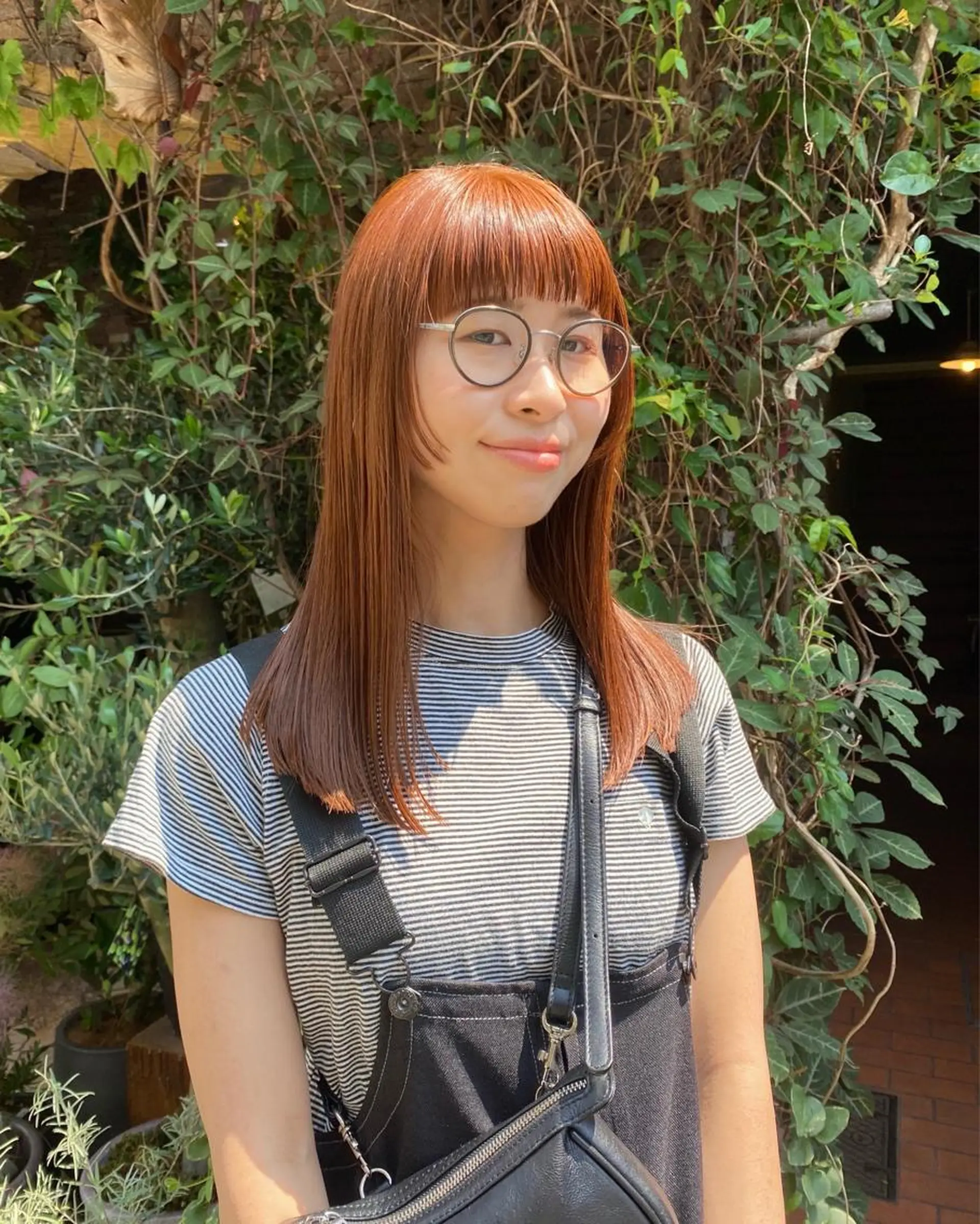 ロング カラー ブリーチ ブリーチなしカラー オレンジ レイヤーカット/栄/ 顔周り/キトウモエノのヘアスタイル