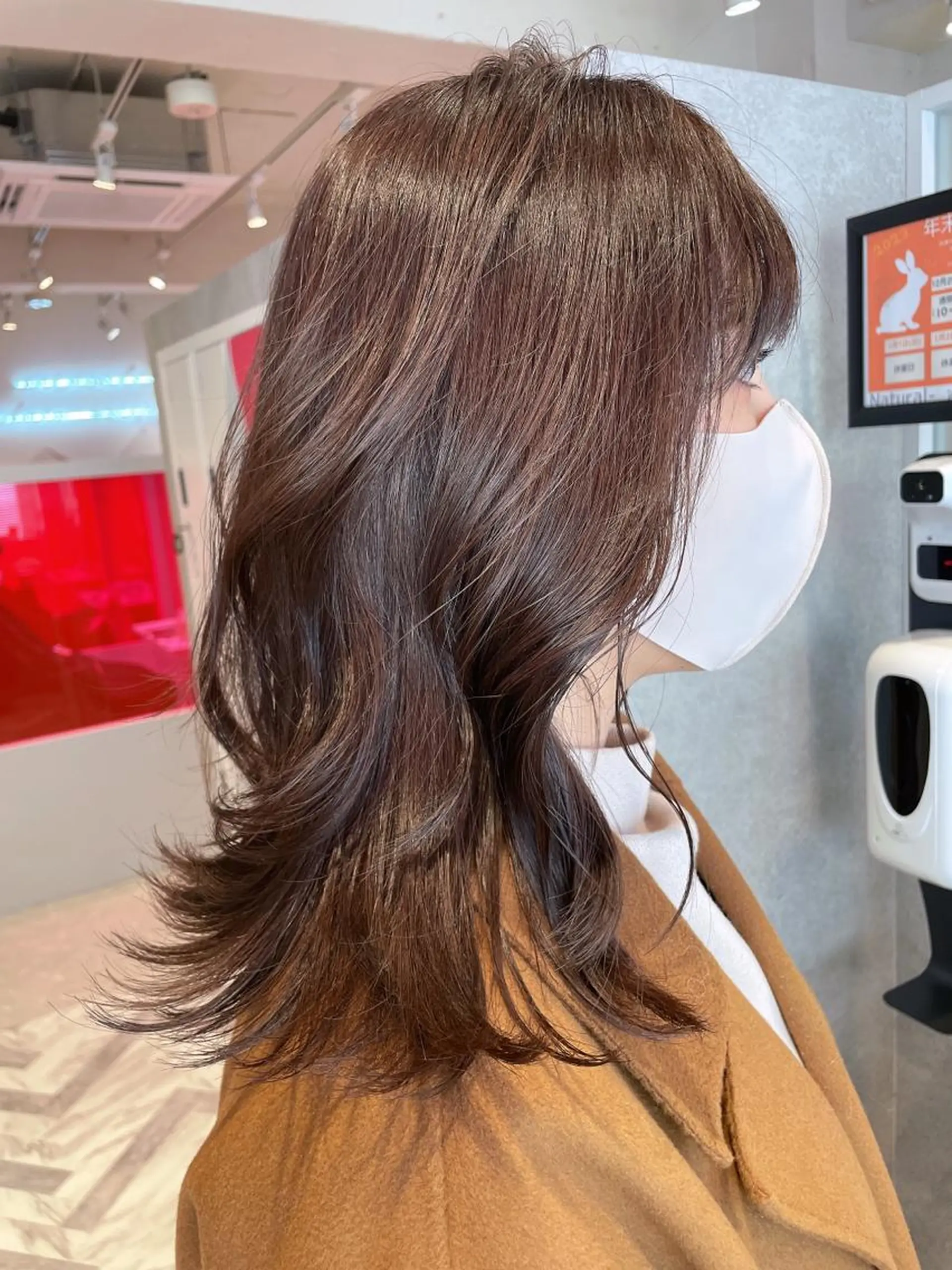 ミディアム ピンクブラウン パーソナルカラー 藤本夢のヘアスタイル