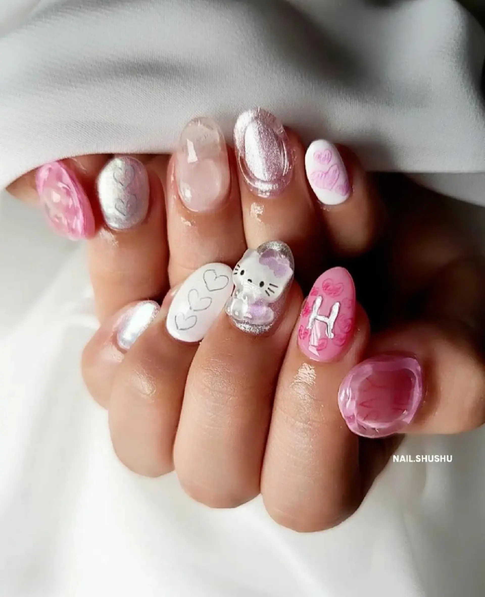 ネイル 持ち込み ニュアンスネイル ワンカラーネイル シンプルネイル 春ネイル 3dパーツ/流行り 👧shushu❤️のネイルデザイン