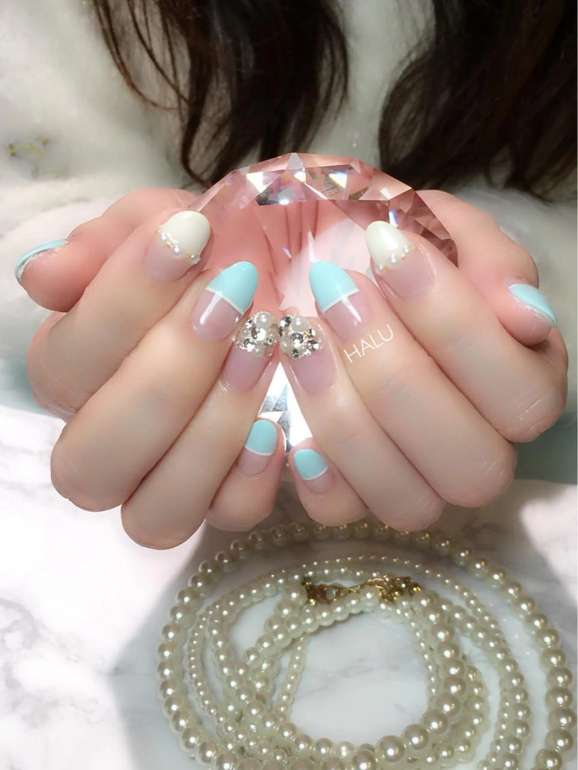 ネイル キラキラネイル ピンク シンプルネイル HALU ハルのネイルデザイン