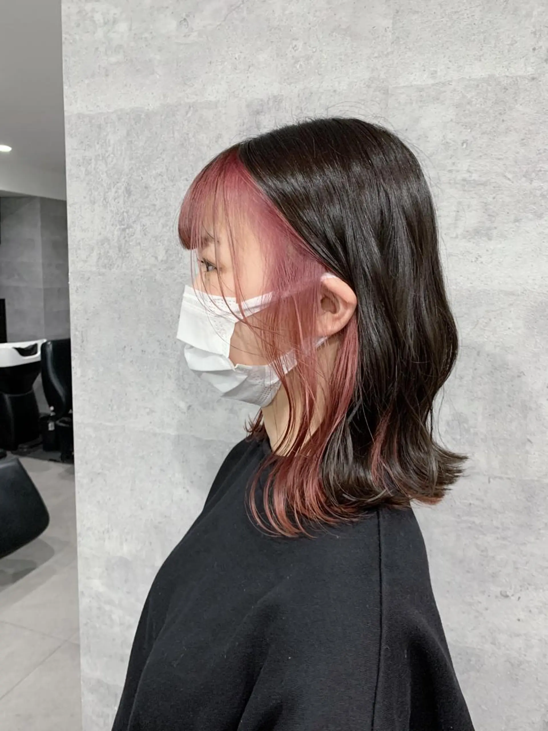 ミディアム カラー ピンクカラー _WHITE 天神店 YUMEKA🐻のヘアスタイル