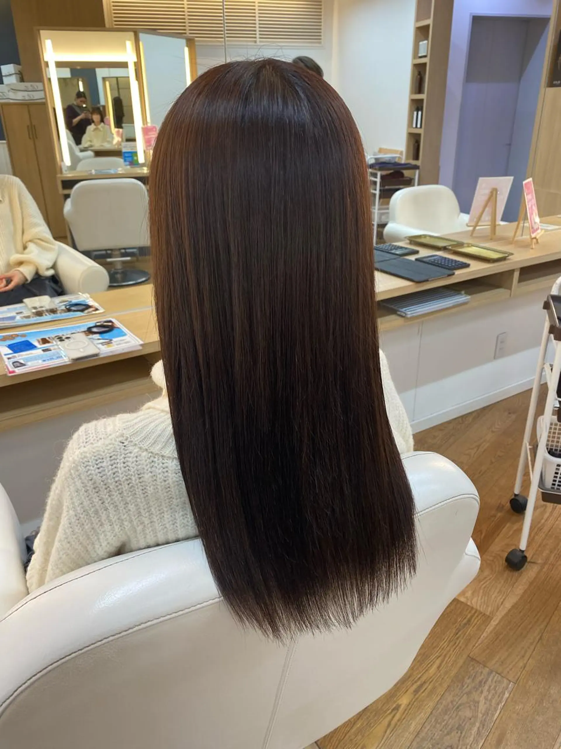 セミロング カラー 髪質改善 縮毛矯正 韓国ヘア sasugaのヘアスタイル