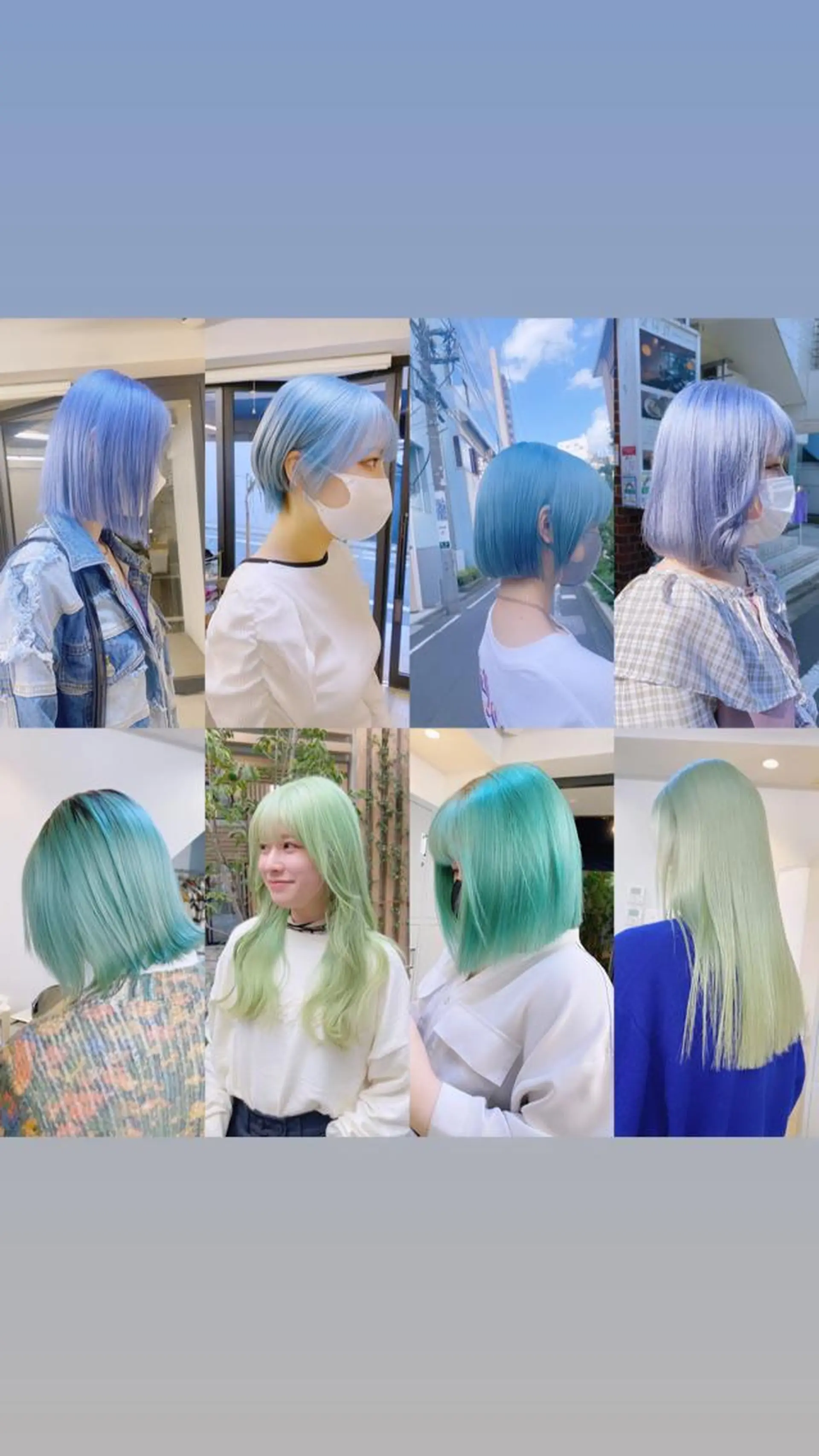ロング カラー ヘアアレンジ ブルーカラー flamme Annaのヘアスタイル