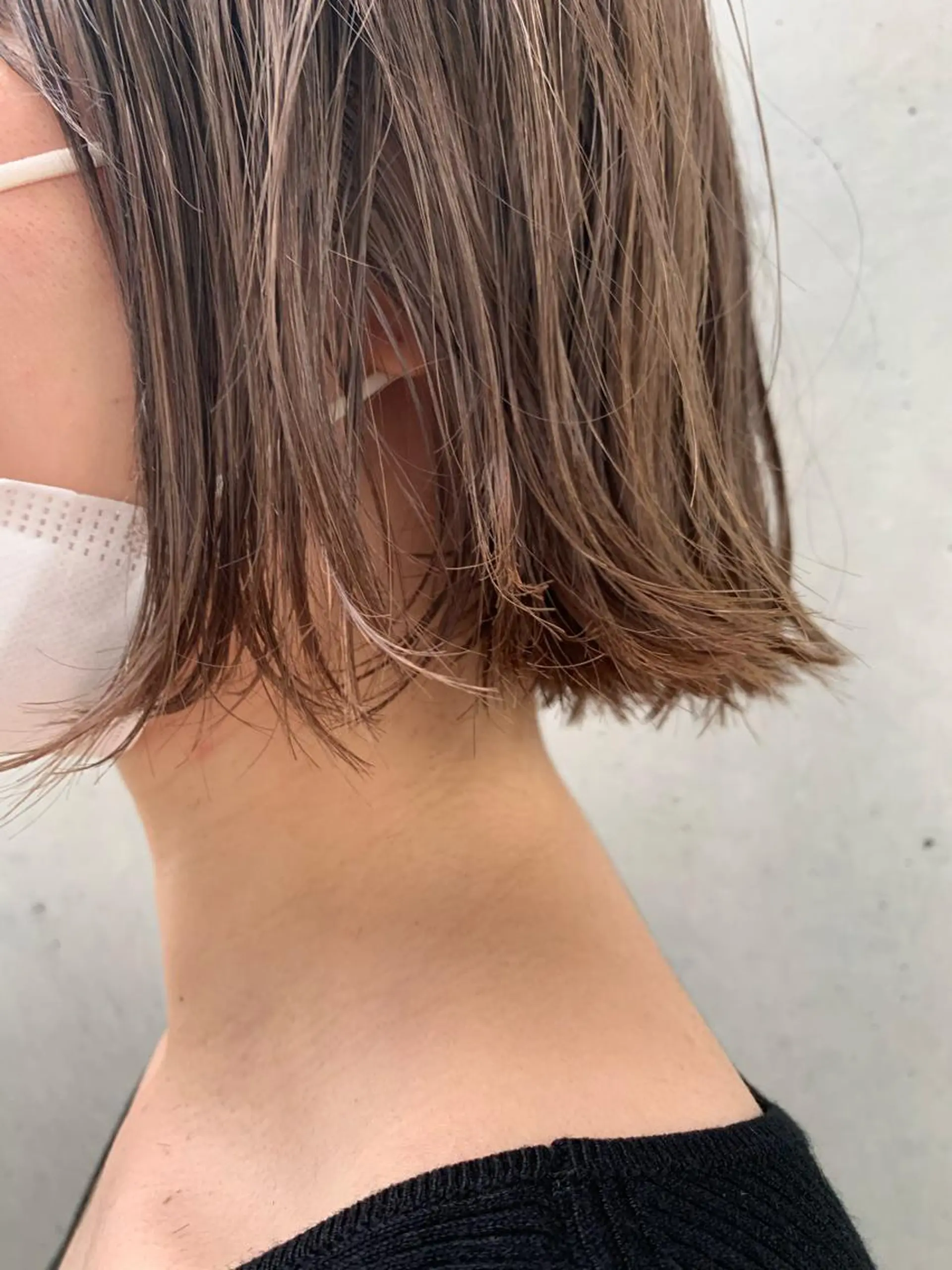 ミディアム カラー ベージュカラー ブリーチ ボブ カット パーマ sakoda shunkiのヘアスタイル