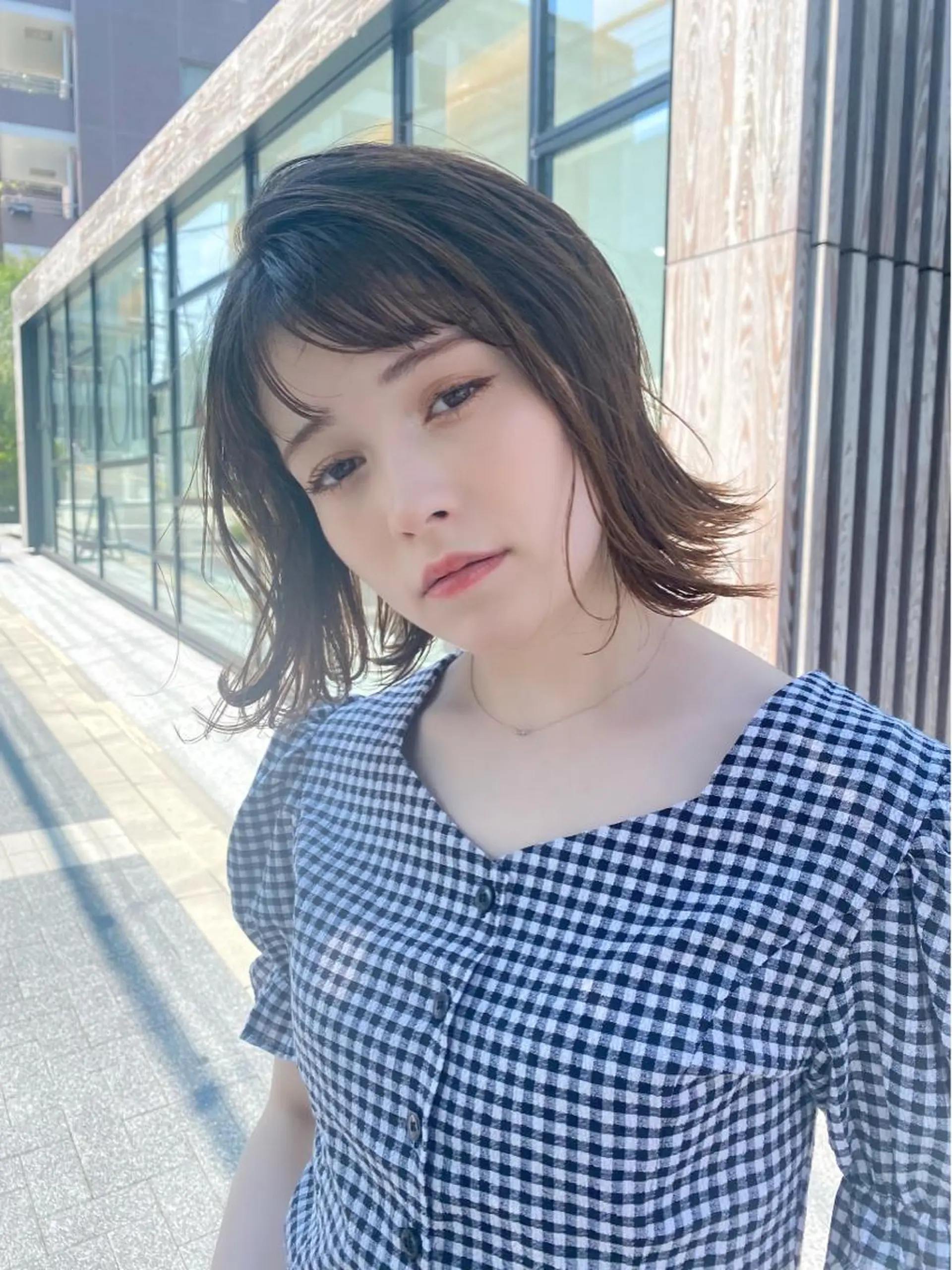 ミディアム ヘアアレンジ ボブ 外ハネヘア ✨似合わせカラー 阿部賢✨のヘアスタイル