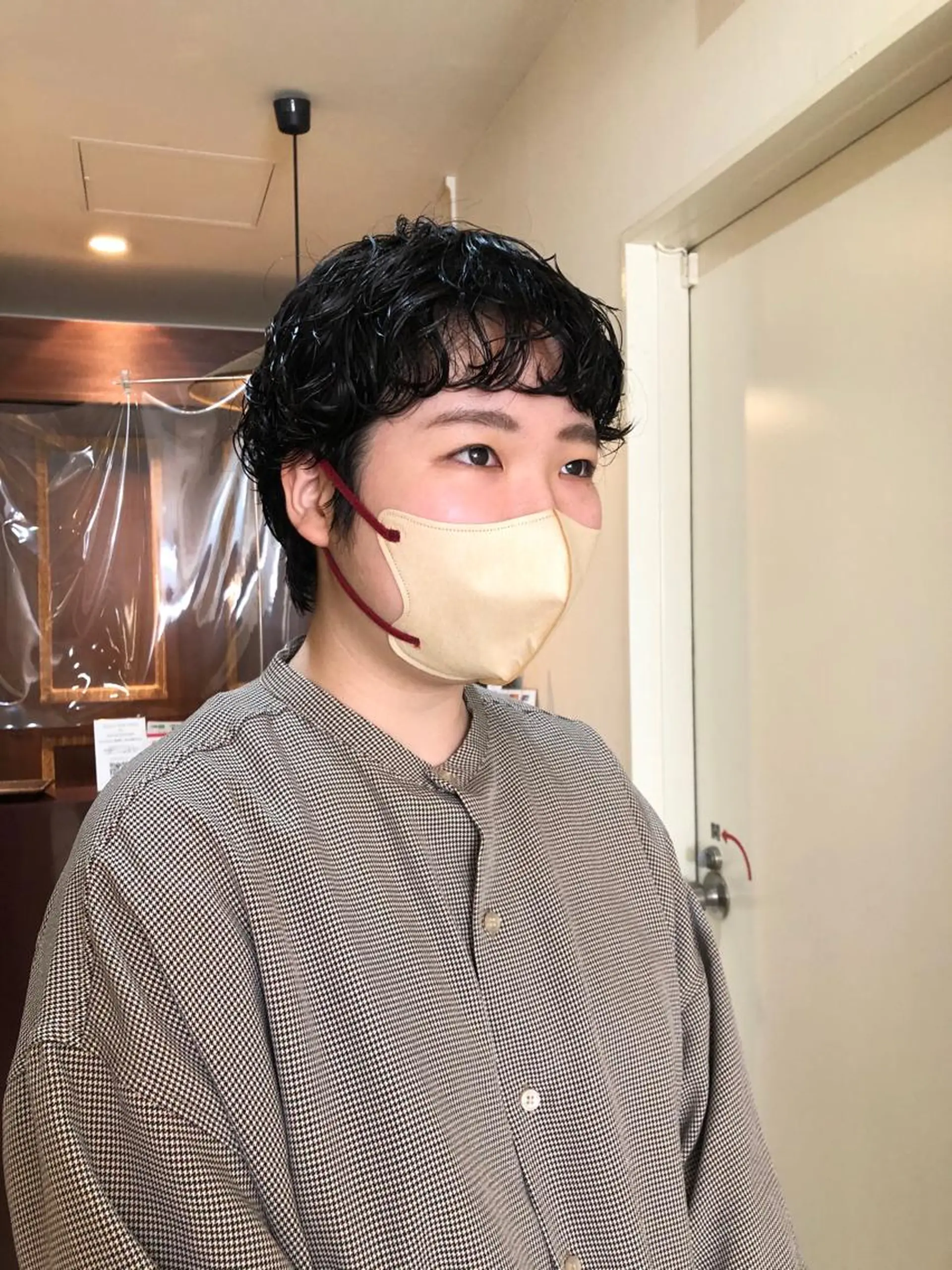 ショート パーマ ショートボブ ハンサムショート ボブ くびれヘア オン眉 ショート/パーマ/ カラー/FUKOのヘアスタイル